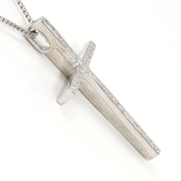 Other Other K18 White Gold Diamond Necklace 46cm Metal Necklace in Great Condition Size ONE SIZE - 2 Thumbnail