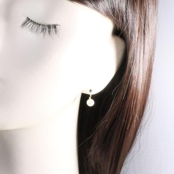 Other Other K18 Yellow Gold Pearl Earrings Metal Earrings in Great Condition Size ONE SIZE - 3 Thumbnail