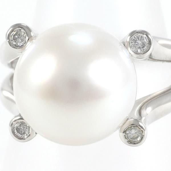 Other PT900 Platinum Ring 10.5 South Sea Pearl 12mm Diamond 0.09ct Metal Ring in Great Condition