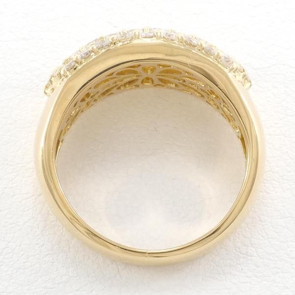 Other Other K18 Yellow Gold Diamond Ring 8.5 Metal Ring in Great Condition Size ONE SIZE - 3 Thumbnail