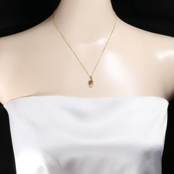 Other Other K18 Yellow Gold Ruby Necklace 42cm Metal Necklace in Great Condition Size ONE SIZE - 3 Thumbnail