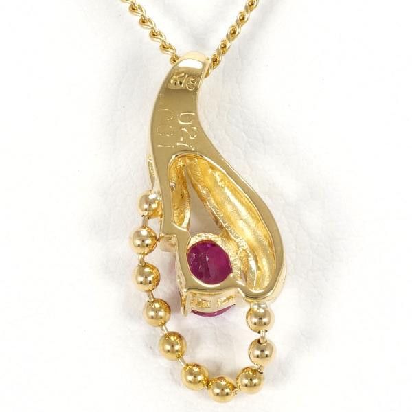 Other Other K18 Yellow Gold Ruby Necklace 42cm Metal Necklace in Great Condition Size ONE SIZE - 4 Thumbnail