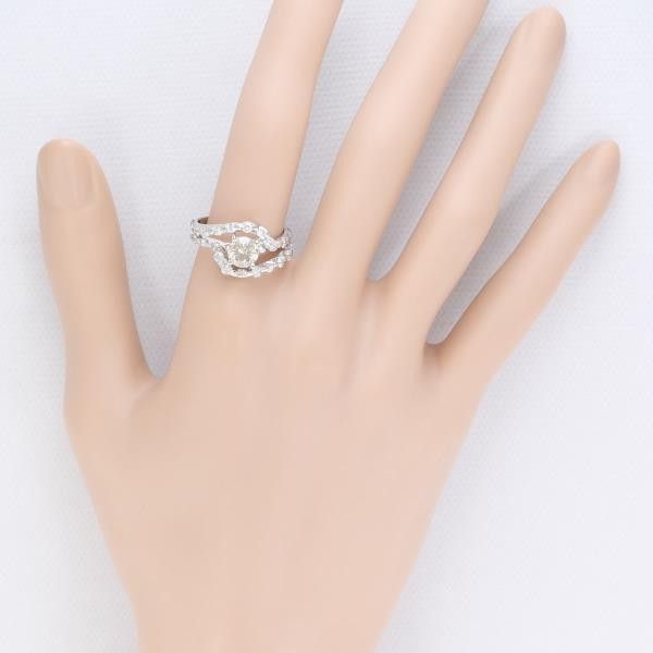 Other Other PT900 Platinum Ring Brown Diamond 0.81ct Metal Ring Size ONE SIZE - 4 Thumbnail
