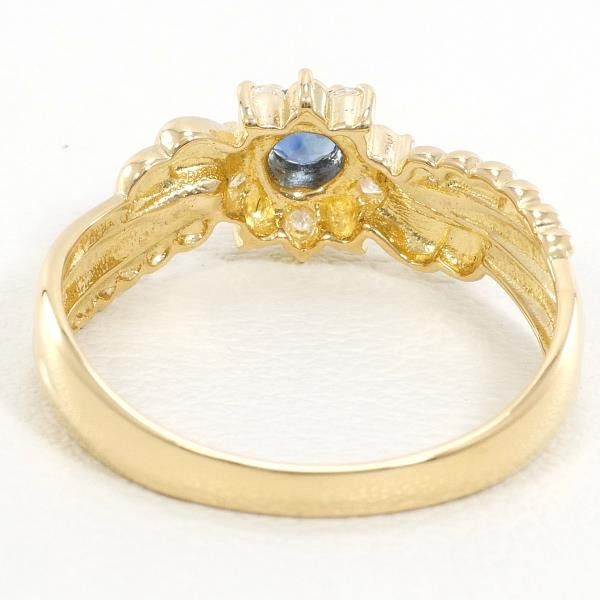 Other Other K18 Yellow Gold Sapphire Ring Metal Ring in Excellent Condition Size ONE SIZE - 4 Thumbnail
