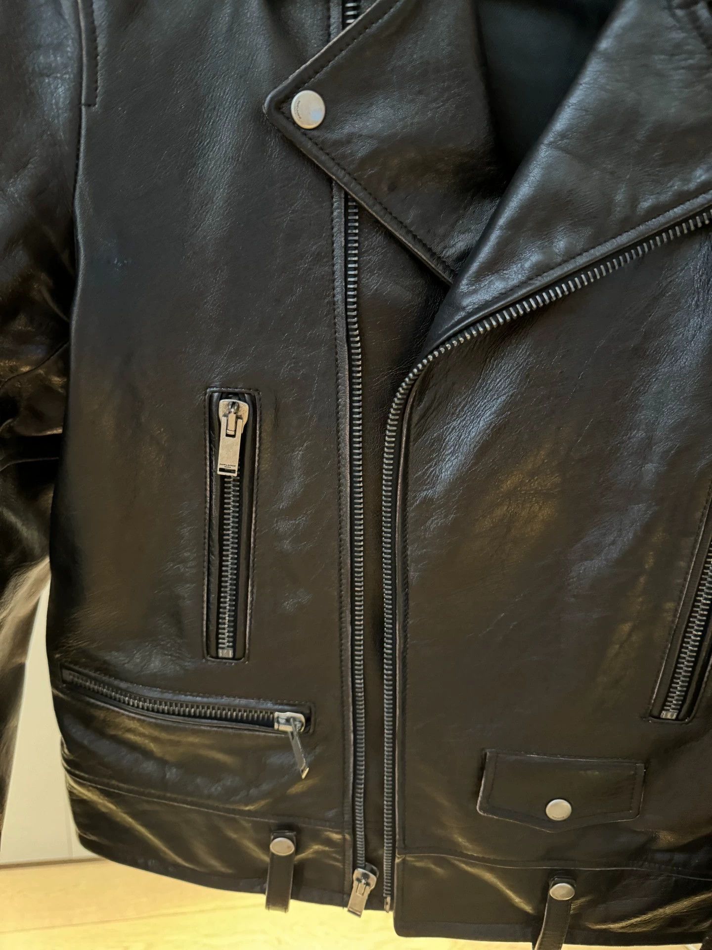 Saint Laurent Paris Saint Laurent Paris Back logo leather jacket Size US M / EU 48-50 / 2 - 4 Thumbnail