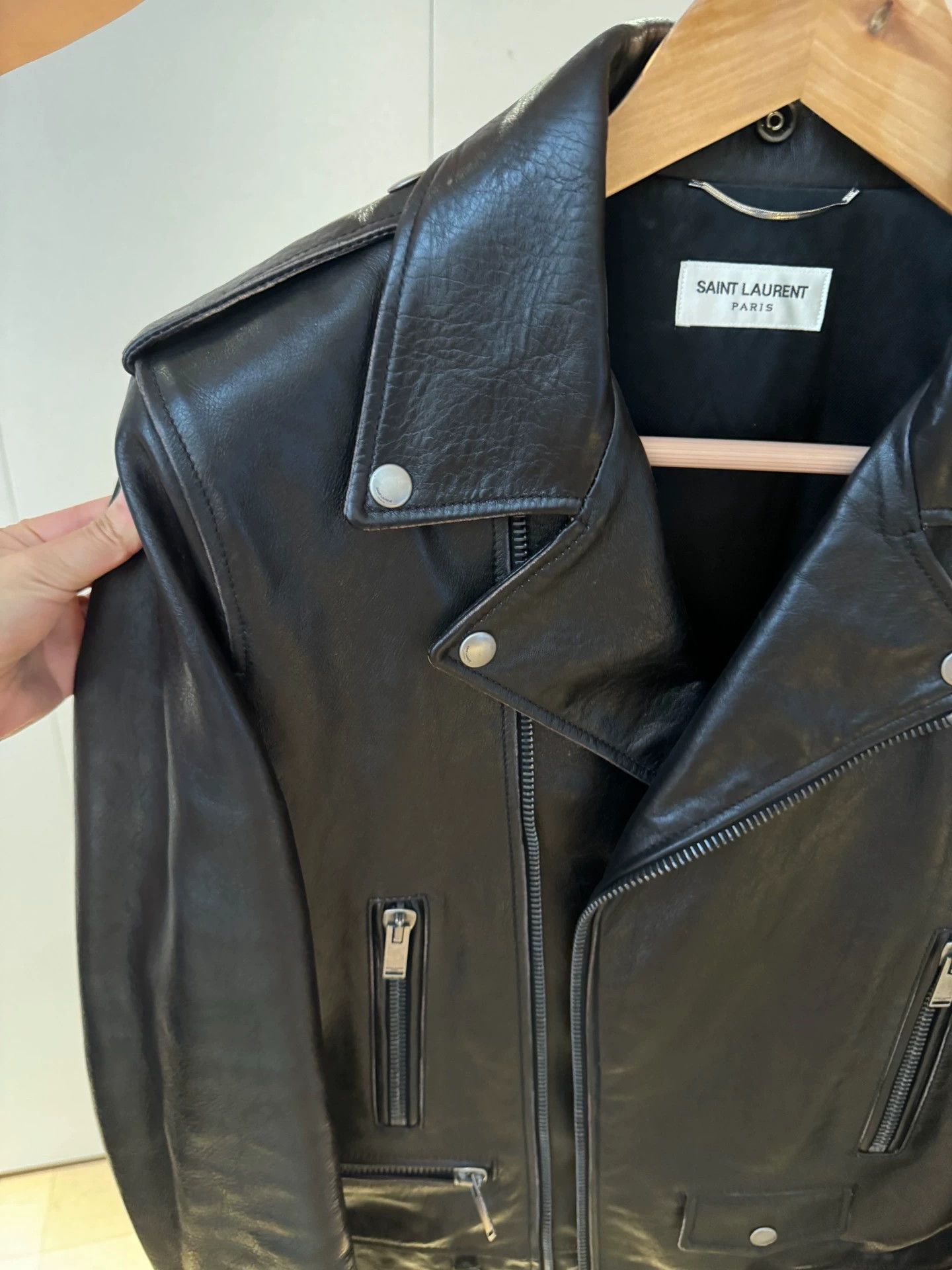 Saint Laurent Paris Saint Laurent Paris Back logo leather jacket Size US M / EU 48-50 / 2 - 3 Thumbnail