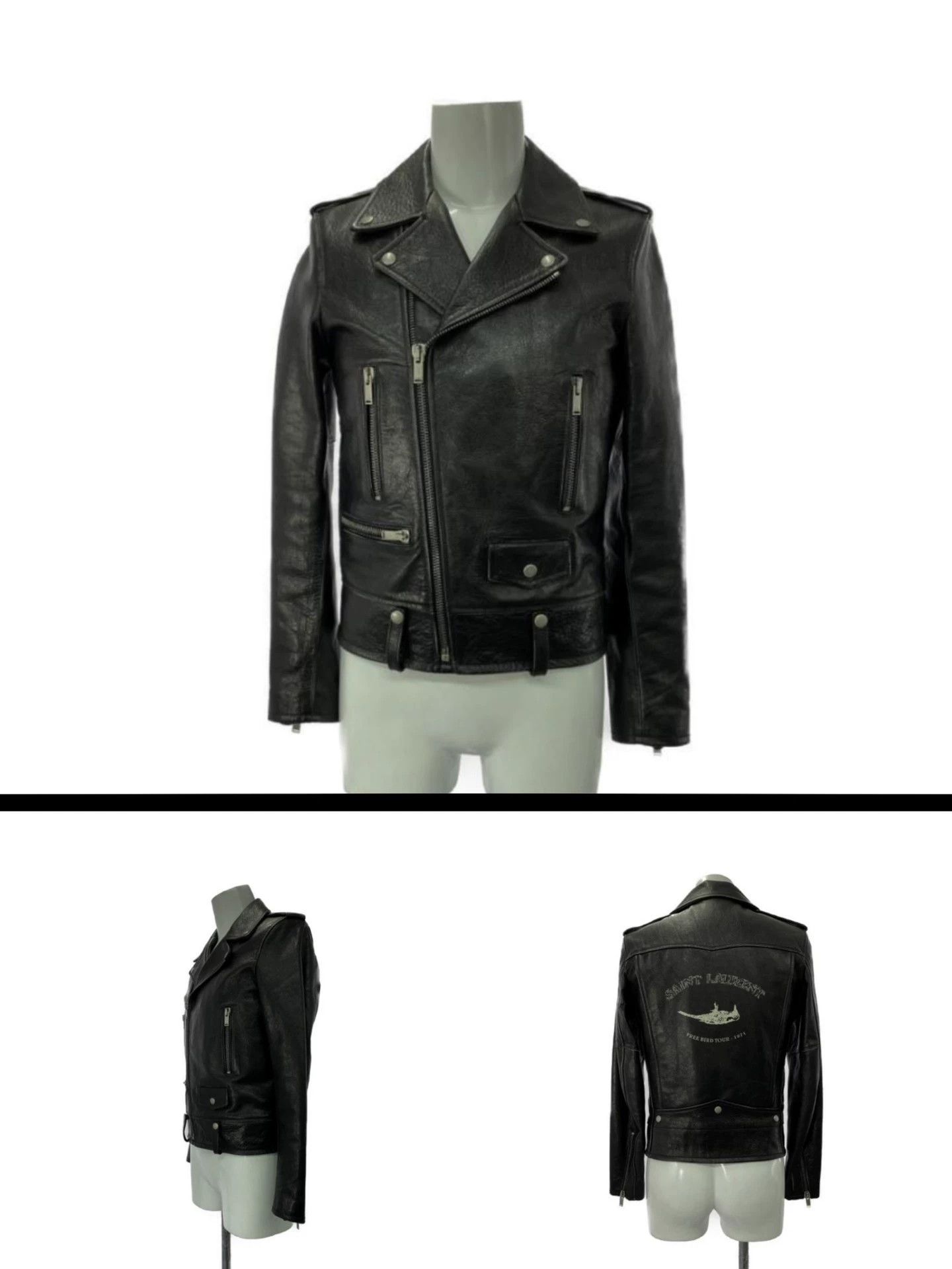 Saint Laurent Paris Saint Laurent Paris Back logo leather jacket Size US M / EU 48-50 / 2 - 9 Thumbnail