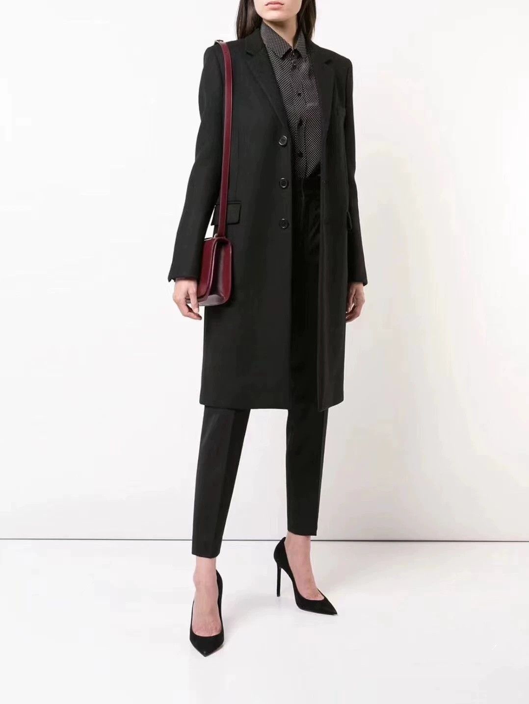 Saint Laurent Paris Saint Laurent Paris Black wool coat Size US XXS / EU 40 - 7 Thumbnail