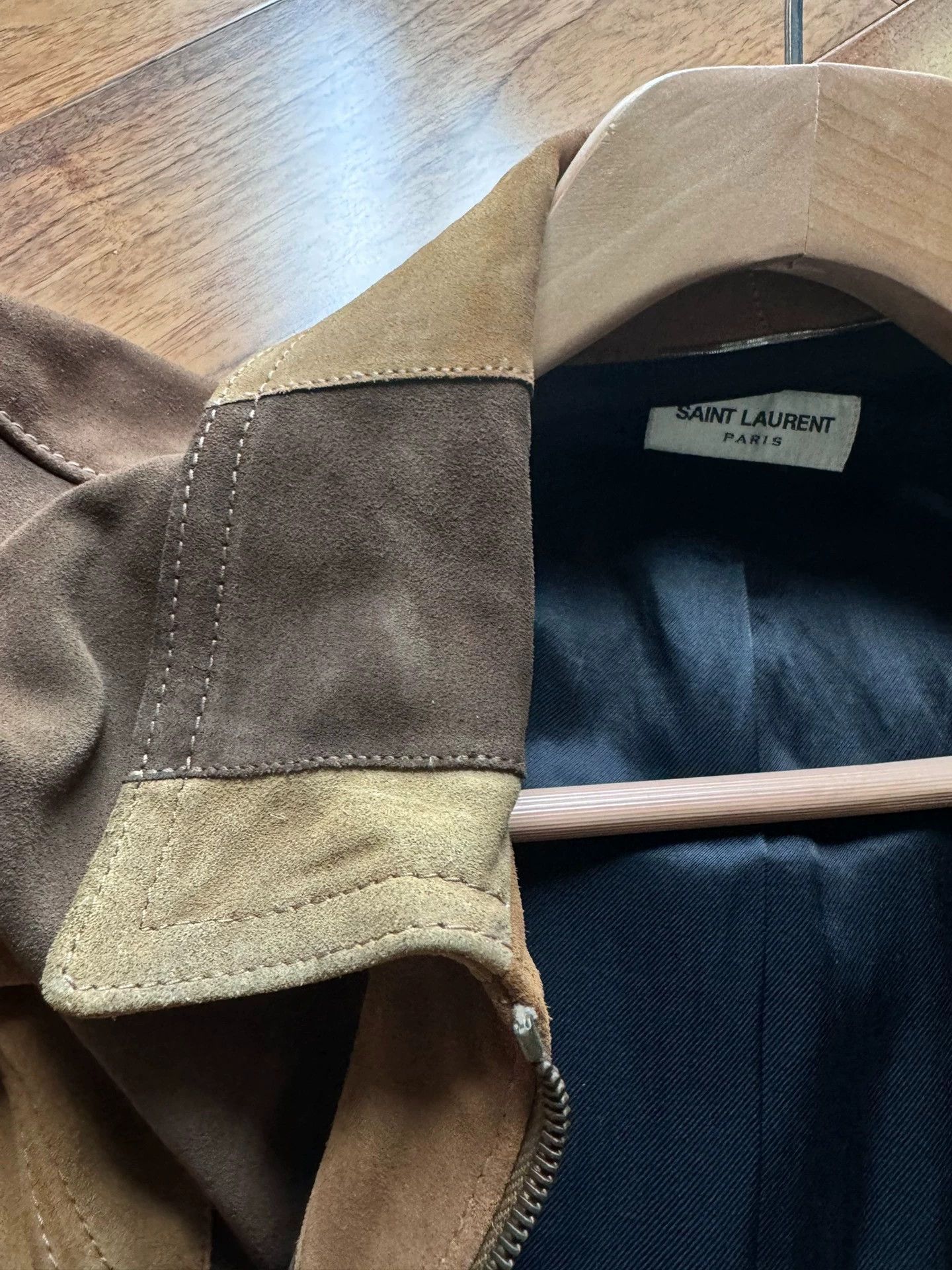 Saint Laurent Paris Suede patchwork jacket