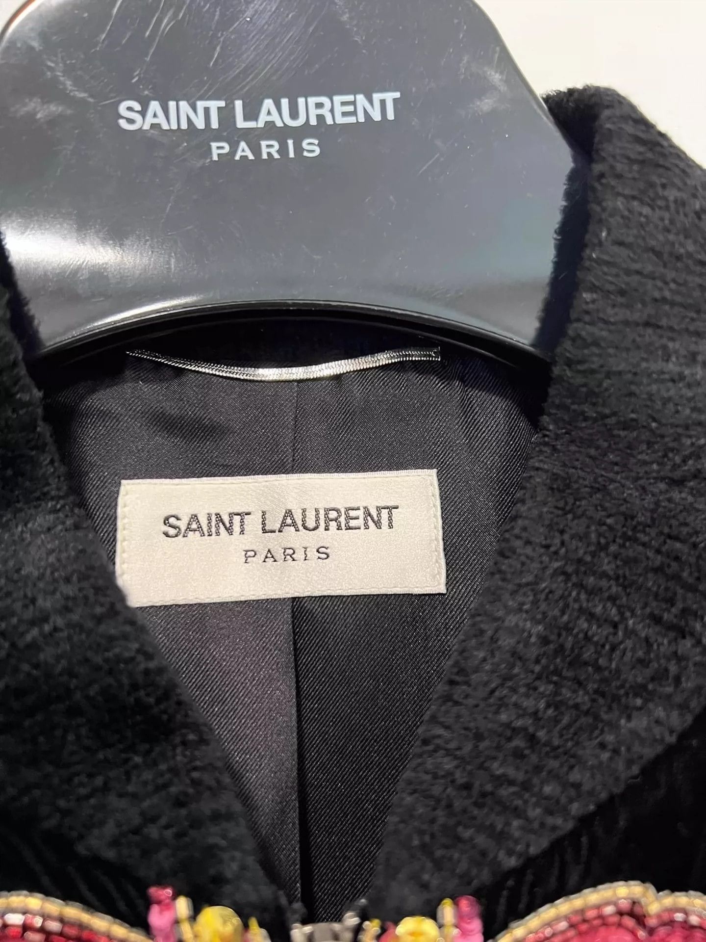 Saint Laurent Paris Saint Laurent Paris 18fw poster style black pink cherry blossom jacket Size US M / EU 48-50 / 2 - 4 Thumbnail