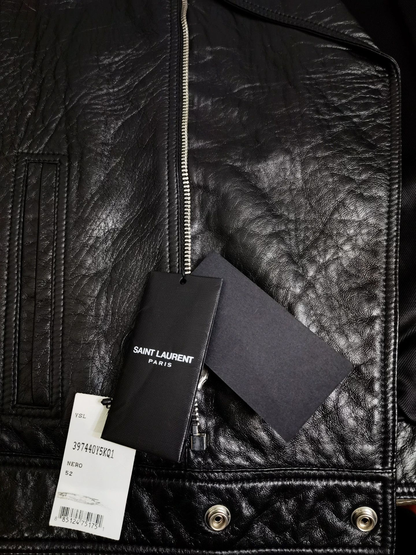 Saint Laurent Paris Saint Laurent Paris Men's motorcycle leather jacket Size US XL / EU 56 / 4 - 3 Thumbnail