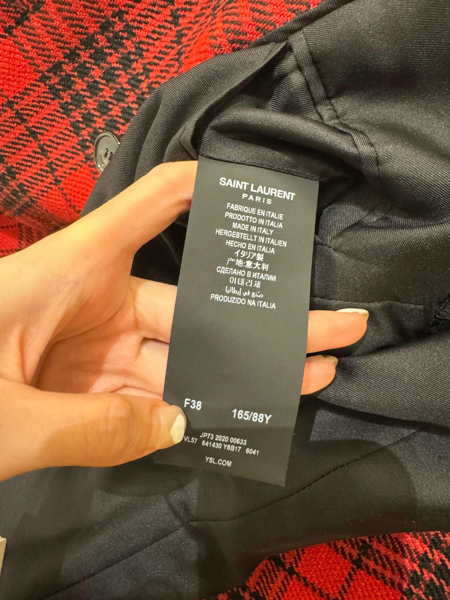 Saint Laurent Paris Saint Laurent Paris Red plaid suit jacket Size US XS / EU 42 / 0 - 4 Thumbnail