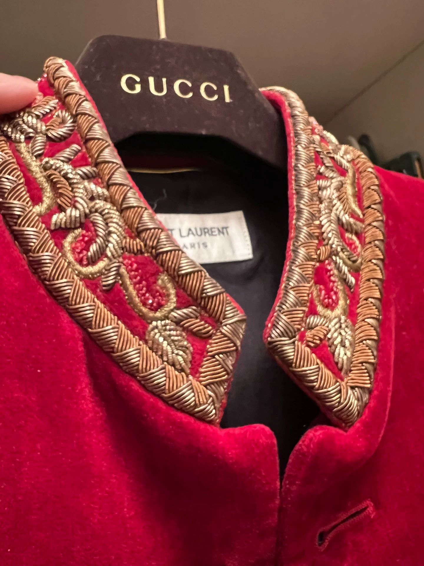 Saint Laurent Paris Saint Laurent Paris Red Palace Jacket Size US S / EU 44-46 / 1 - 2 Thumbnail