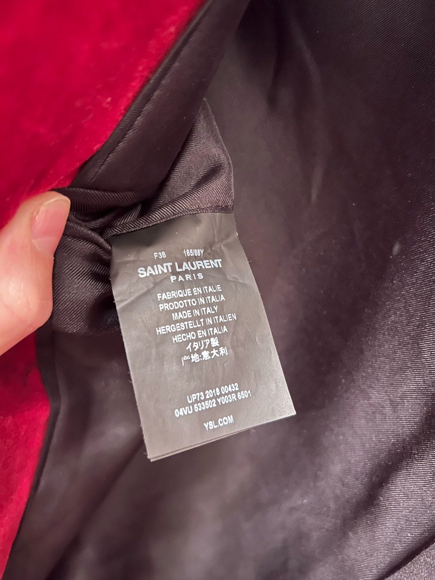 Saint Laurent Paris Saint Laurent Paris Red Palace Jacket Size US S / EU 44-46 / 1 - 6 Thumbnail