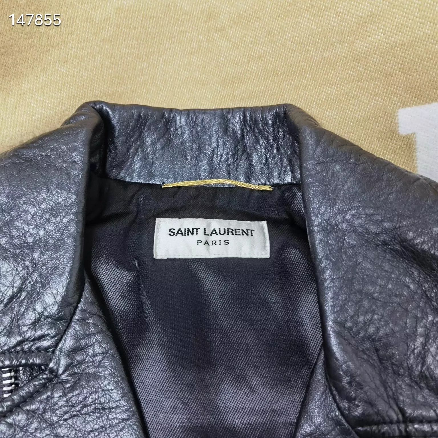 Saint Laurent Paris Saint Laurent Paris Blood Teeth Leather Jacket Size US XXS / EU 40 - 4 Thumbnail