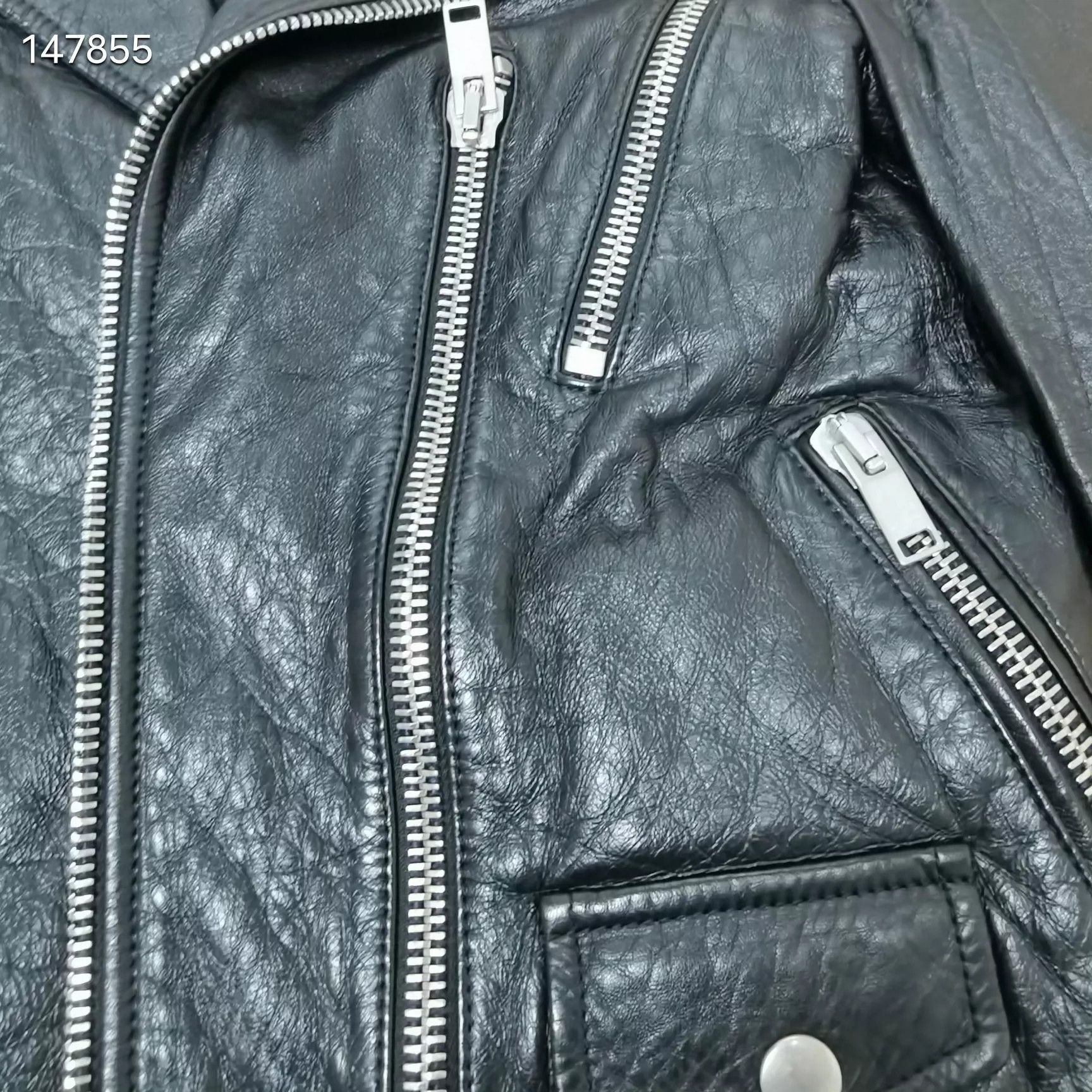 Saint Laurent Paris Saint Laurent Paris Blood Teeth Leather Jacket Size US XXS / EU 40 - 5 Thumbnail
