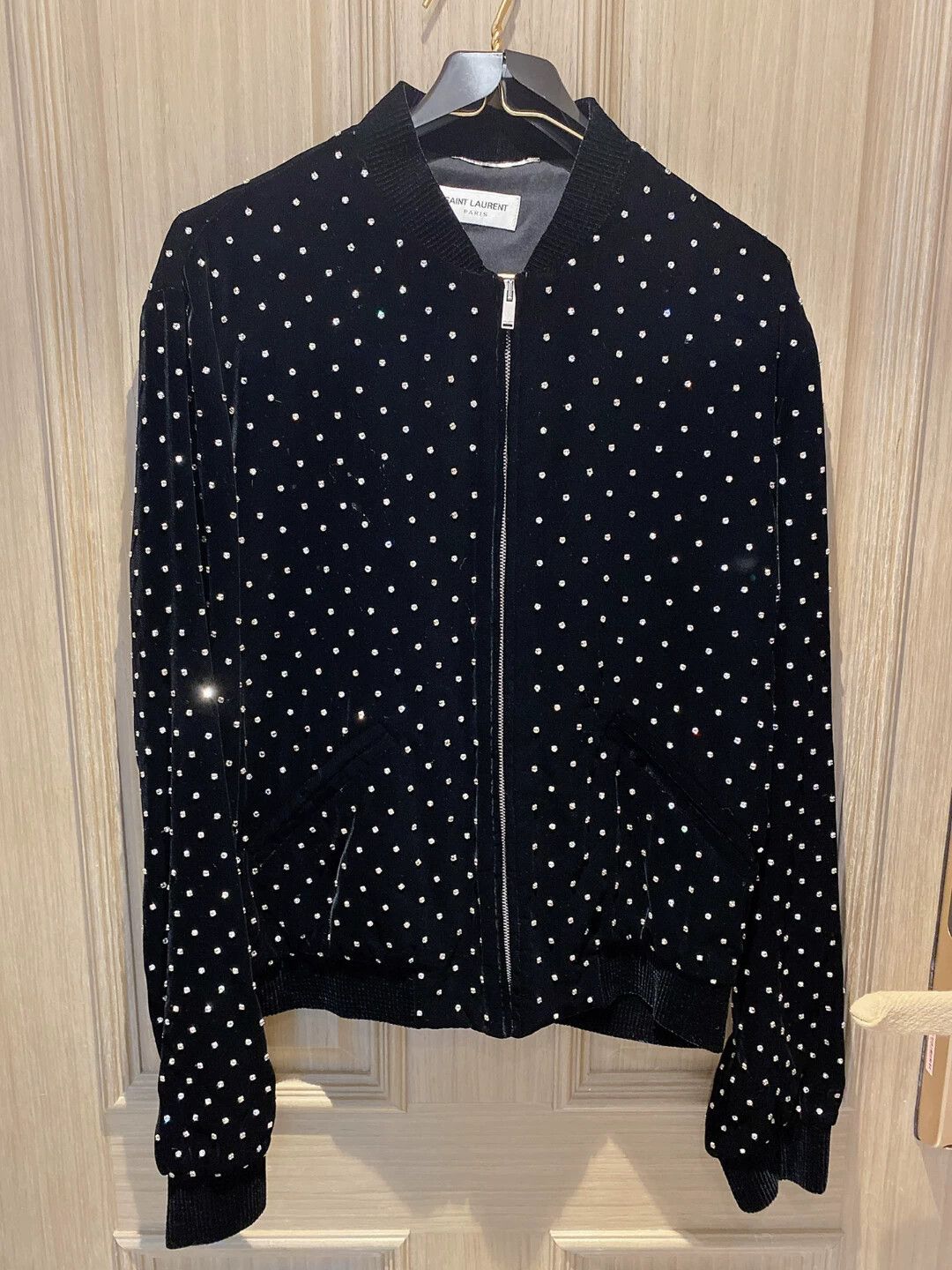 Saint Laurent Paris Saint Laurent Paris Velvet shiny diamond jacket Size US M / EU 48-50 / 2 - 3 Thumbnail
