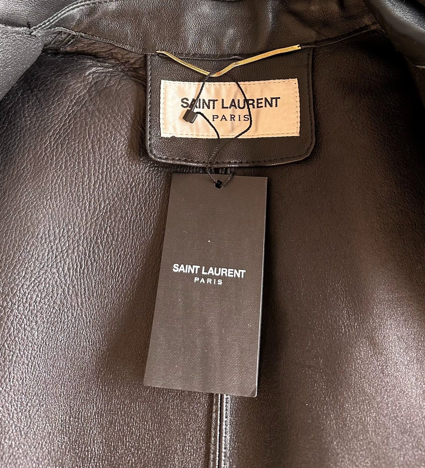 Saint Laurent Paris Saint Laurent Paris Leather coat and cloak Size US XXS / EU 40 - 6 Thumbnail