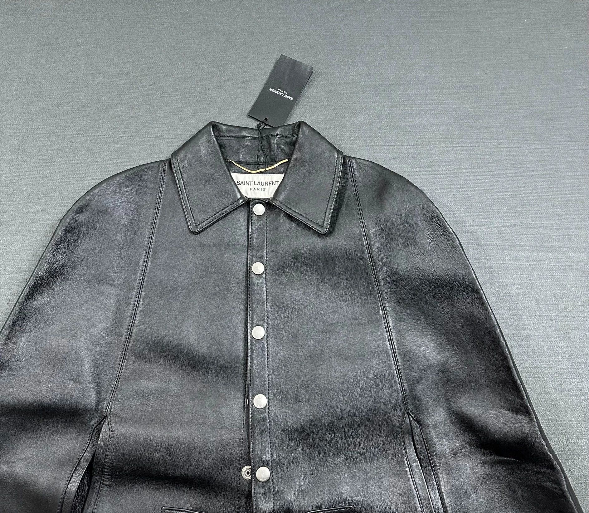 Saint Laurent Paris Saint Laurent Paris Leather coat and cloak Size US XXS / EU 40 - 5 Thumbnail