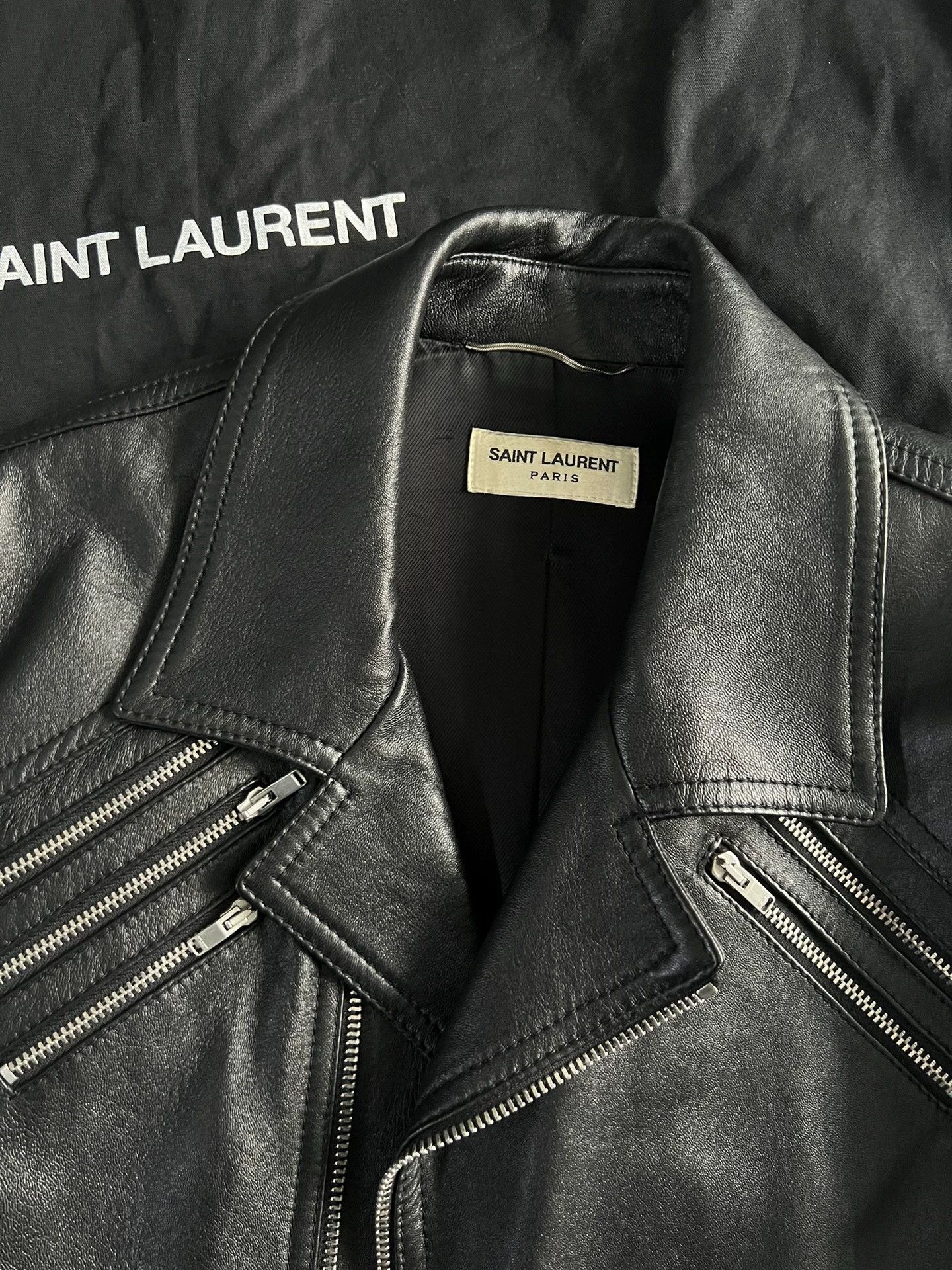Saint Laurent Paris Saint Laurent Paris Motorcycle leather jacket Size US M / EU 48-50 / 2 - 3 Thumbnail