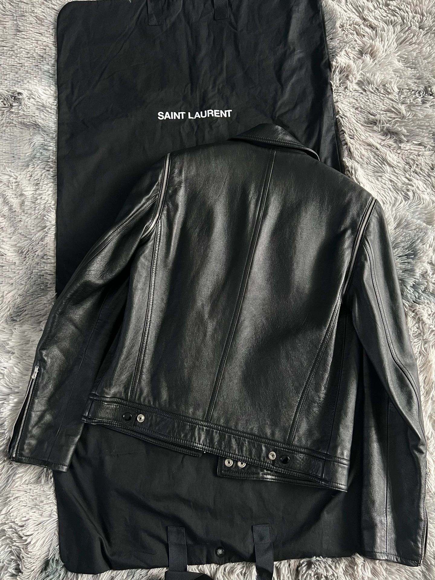 Saint Laurent Paris Saint Laurent Paris Motorcycle leather jacket Size US M / EU 48-50 / 2 - 2 Thumbnail