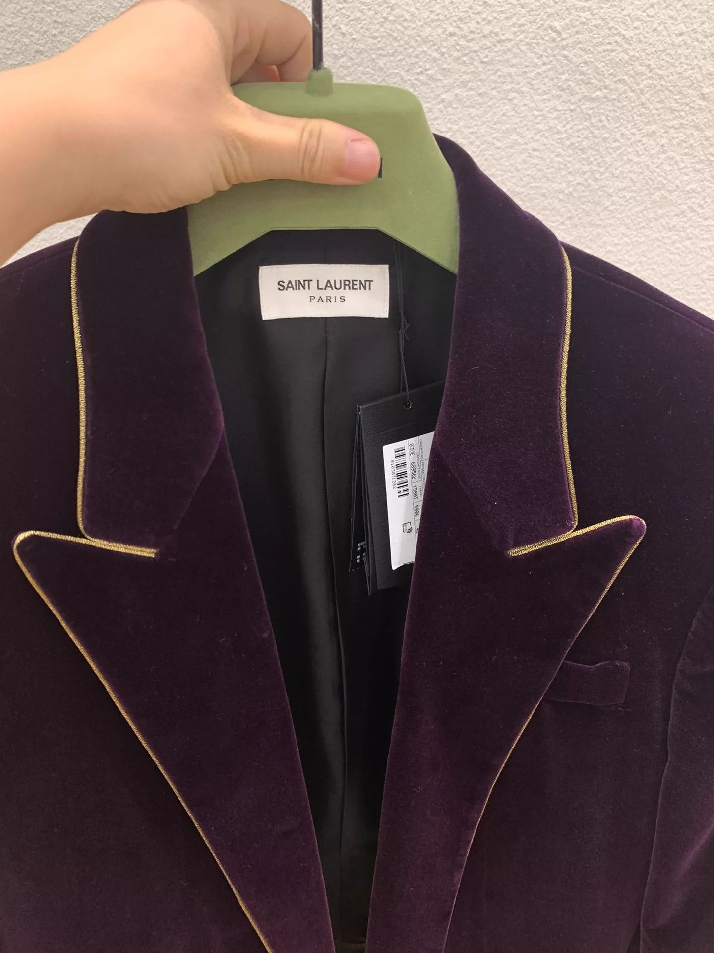 Saint Laurent Paris Saint Laurent Paris Purple velvet jacket Size US M / EU 48-50 / 2 - 2 Thumbnail