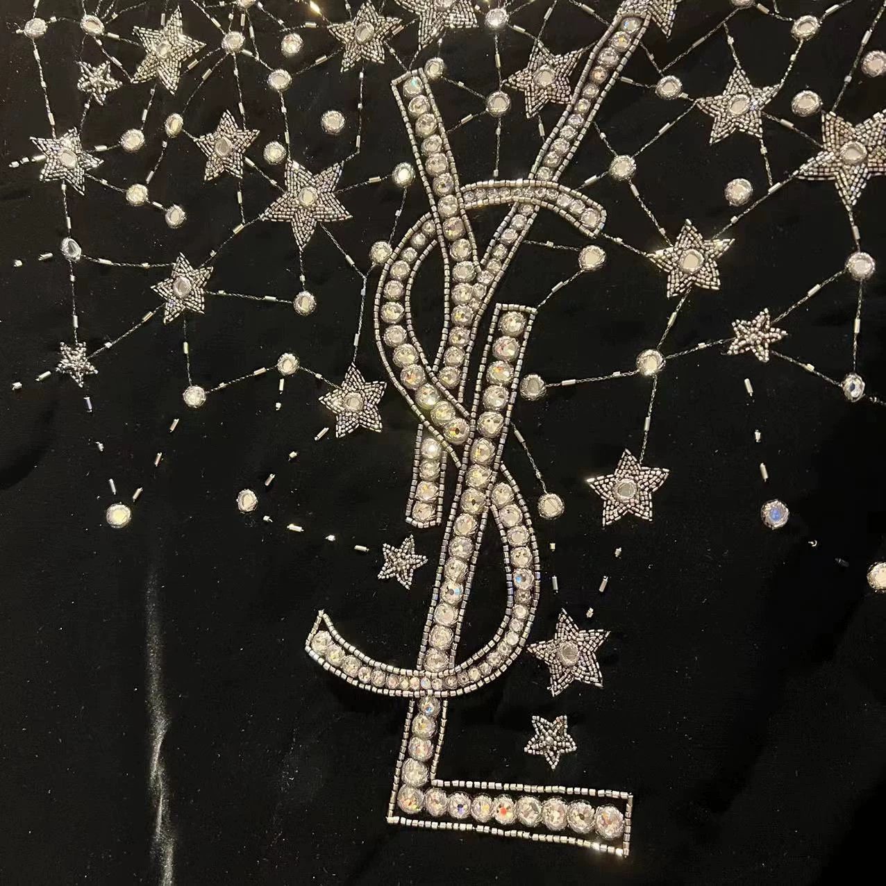Saint Laurent Paris Saint Laurent Paris Starry Sky Velvet Baseball Jacket Size US S / EU 44-46 / 1 - 3 Thumbnail