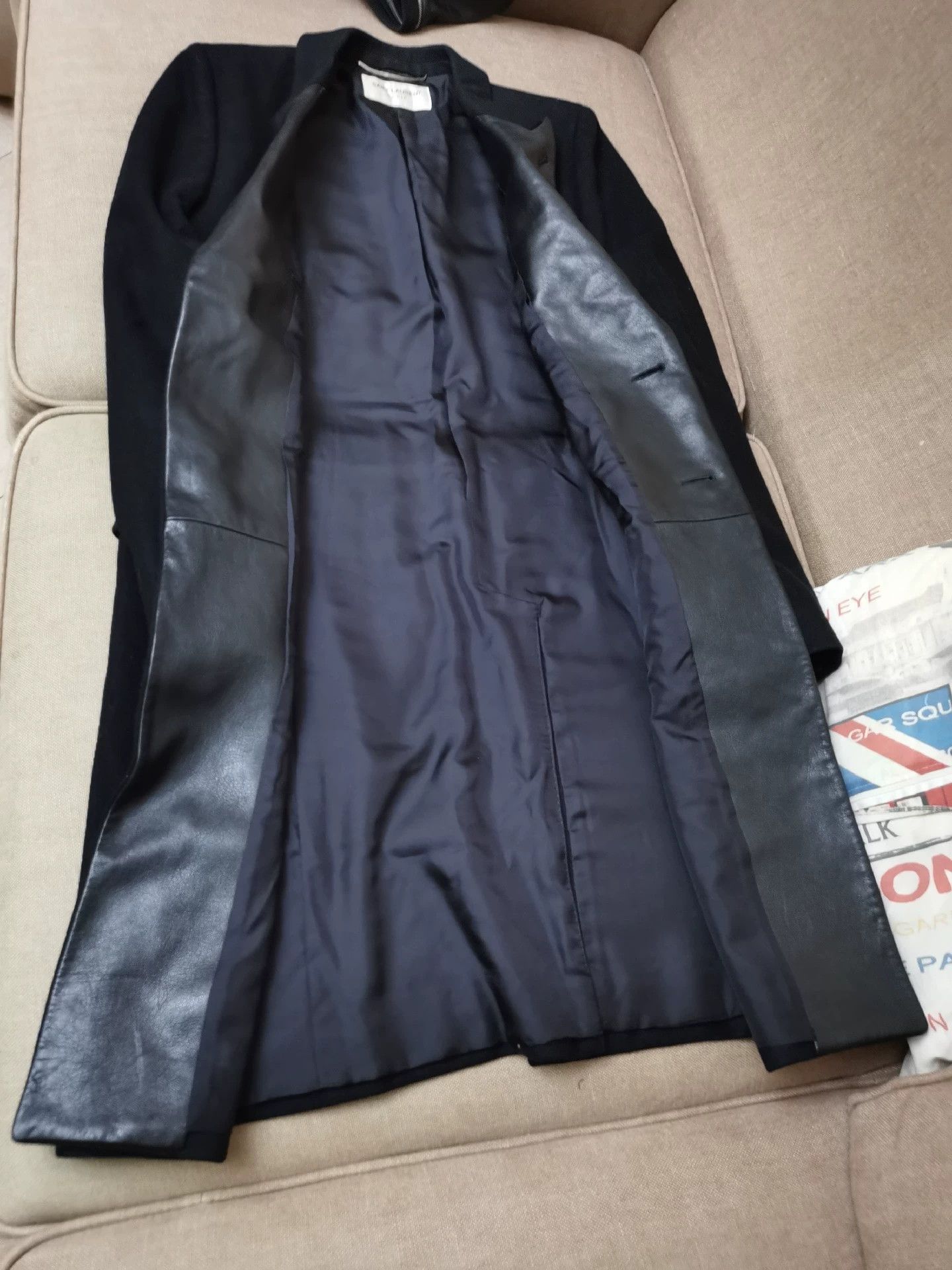 Saint Laurent Paris Saint Laurent Paris Showpiece patchwork leather collar coat Size US L / EU 52-54 / 3 - 2 Thumbnail