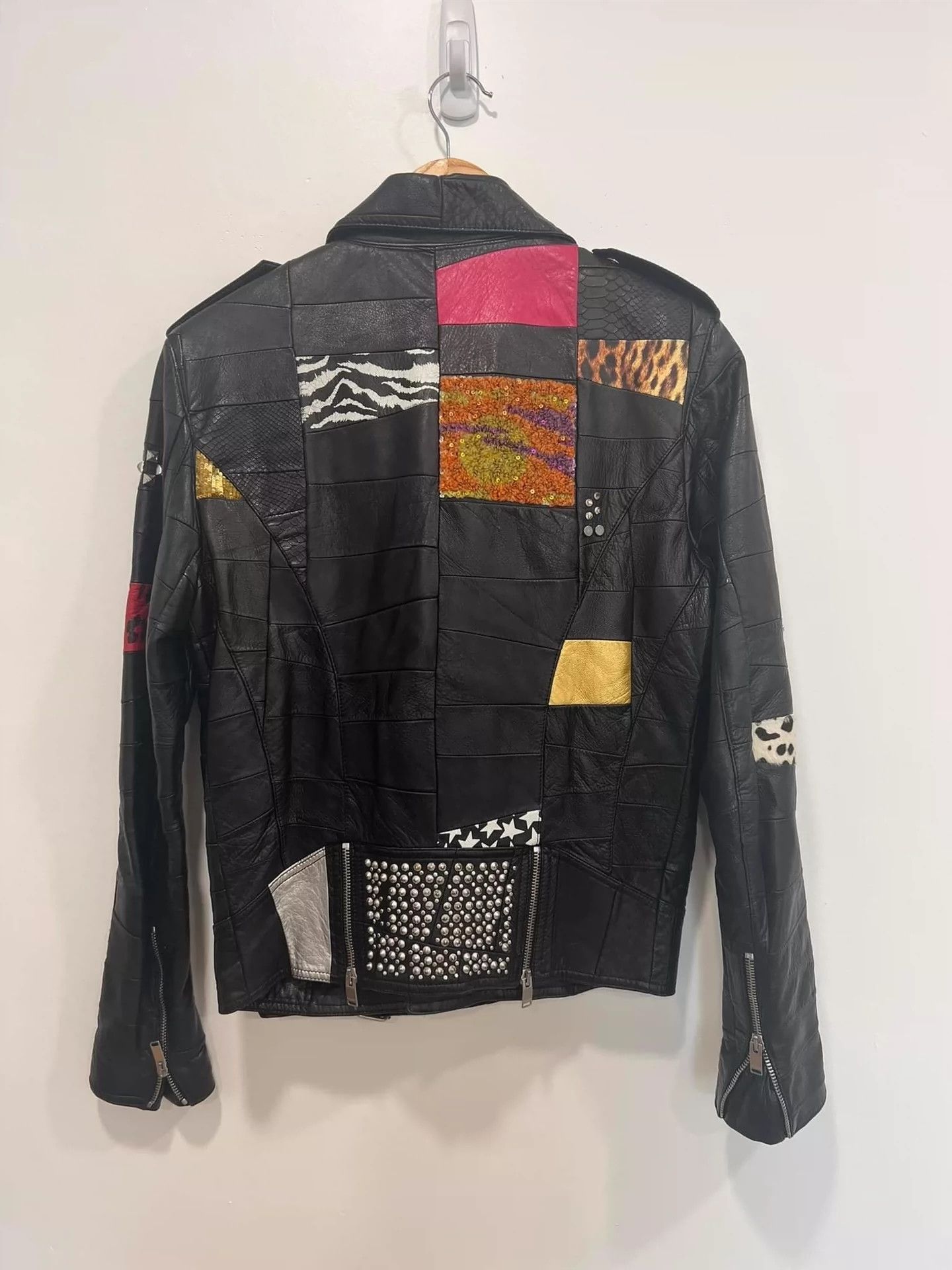 Saint Laurent Paris Multi element splicing jacket