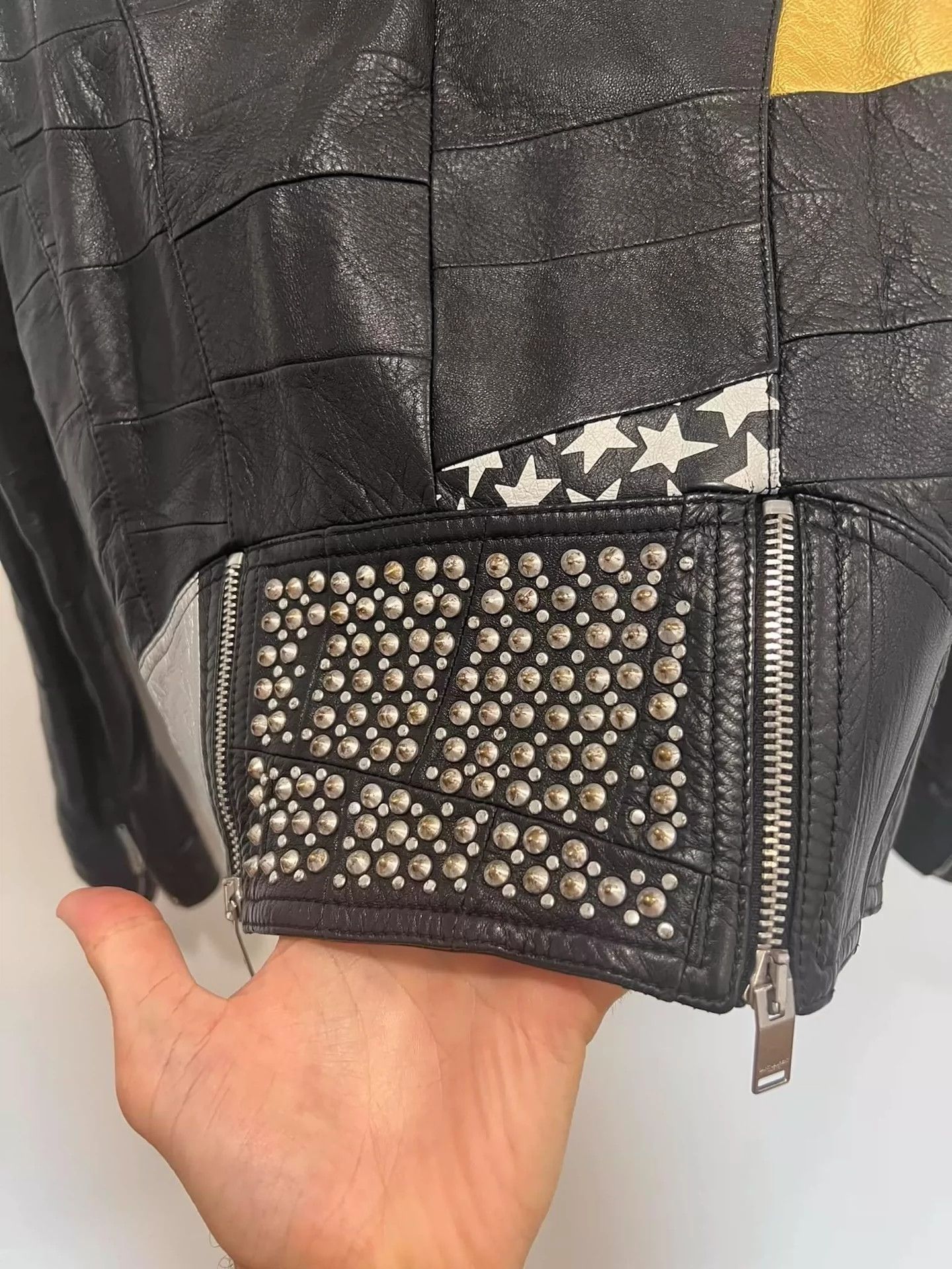 Saint Laurent Paris Multi element splicing jacket