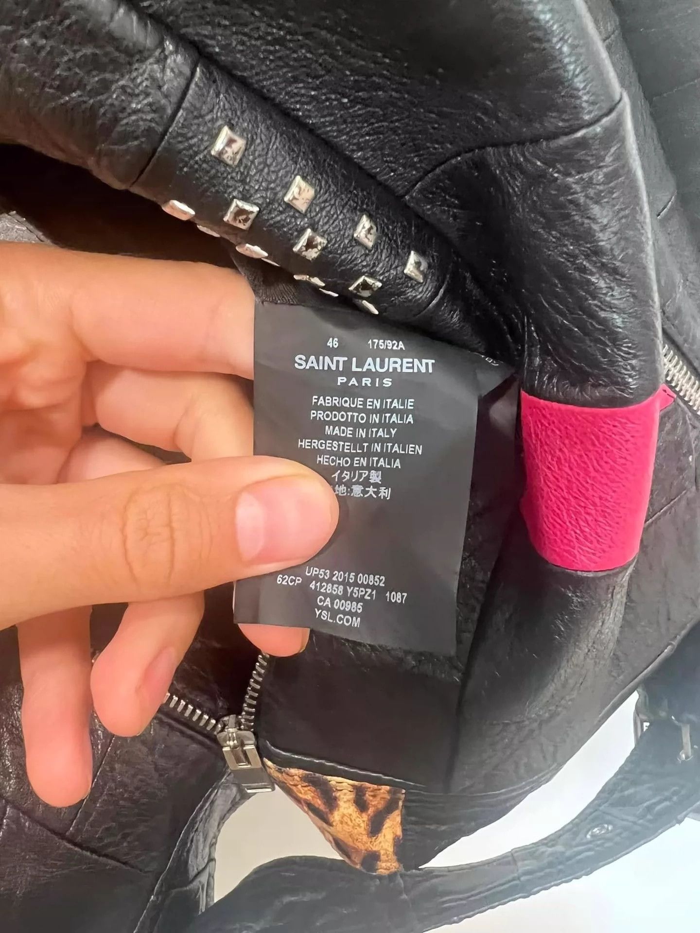 Saint Laurent Paris Multi element splicing jacket