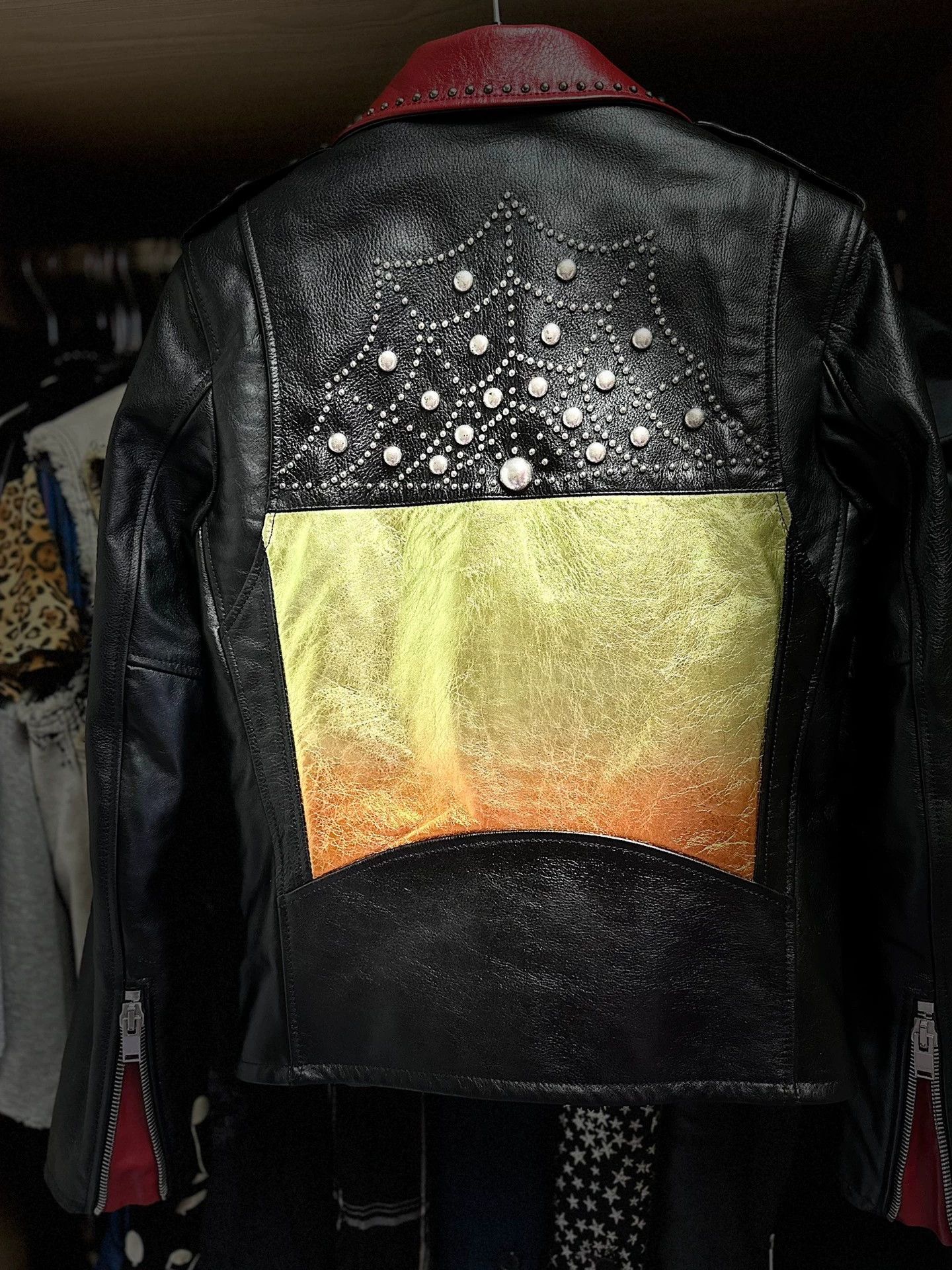Saint Laurent Paris Saint Laurent Paris Leather jacket with rivets Size US S / EU 44-46 / 1 - 2 Thumbnail