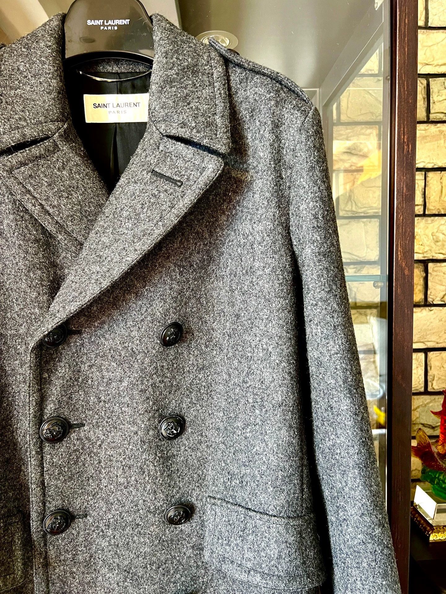 Saint Laurent Paris Saint Laurent Paris Navy coat Size US M / EU 48-50 / 2 - 2 Thumbnail