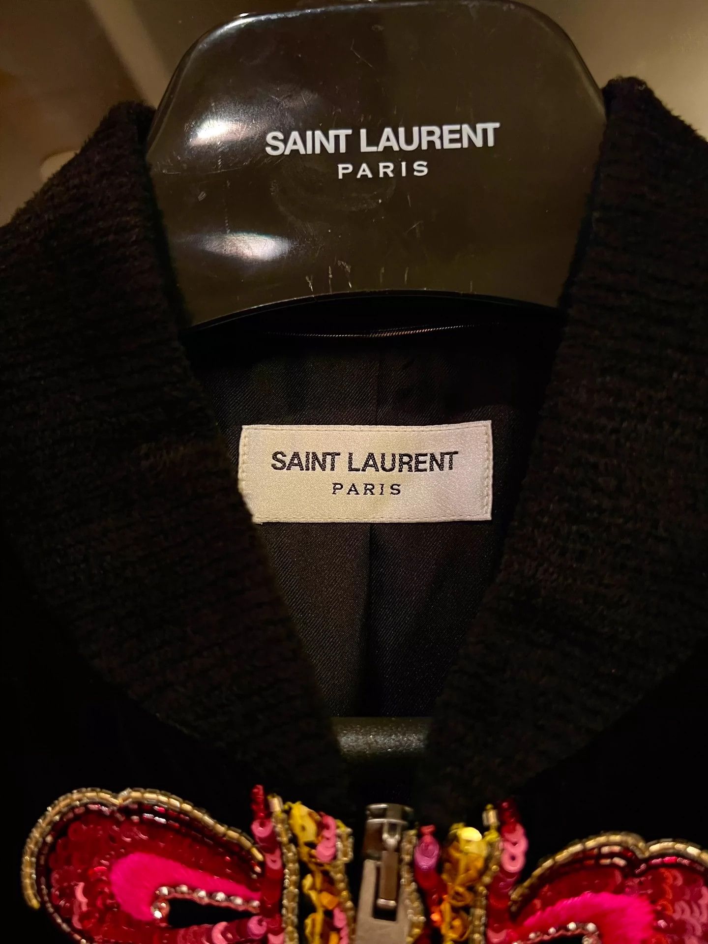 Saint Laurent Paris Saint Laurent Paris Embroidery Heavy Industry Teddy Jacket Size US M / EU 48-50 / 2 - 3 Thumbnail
