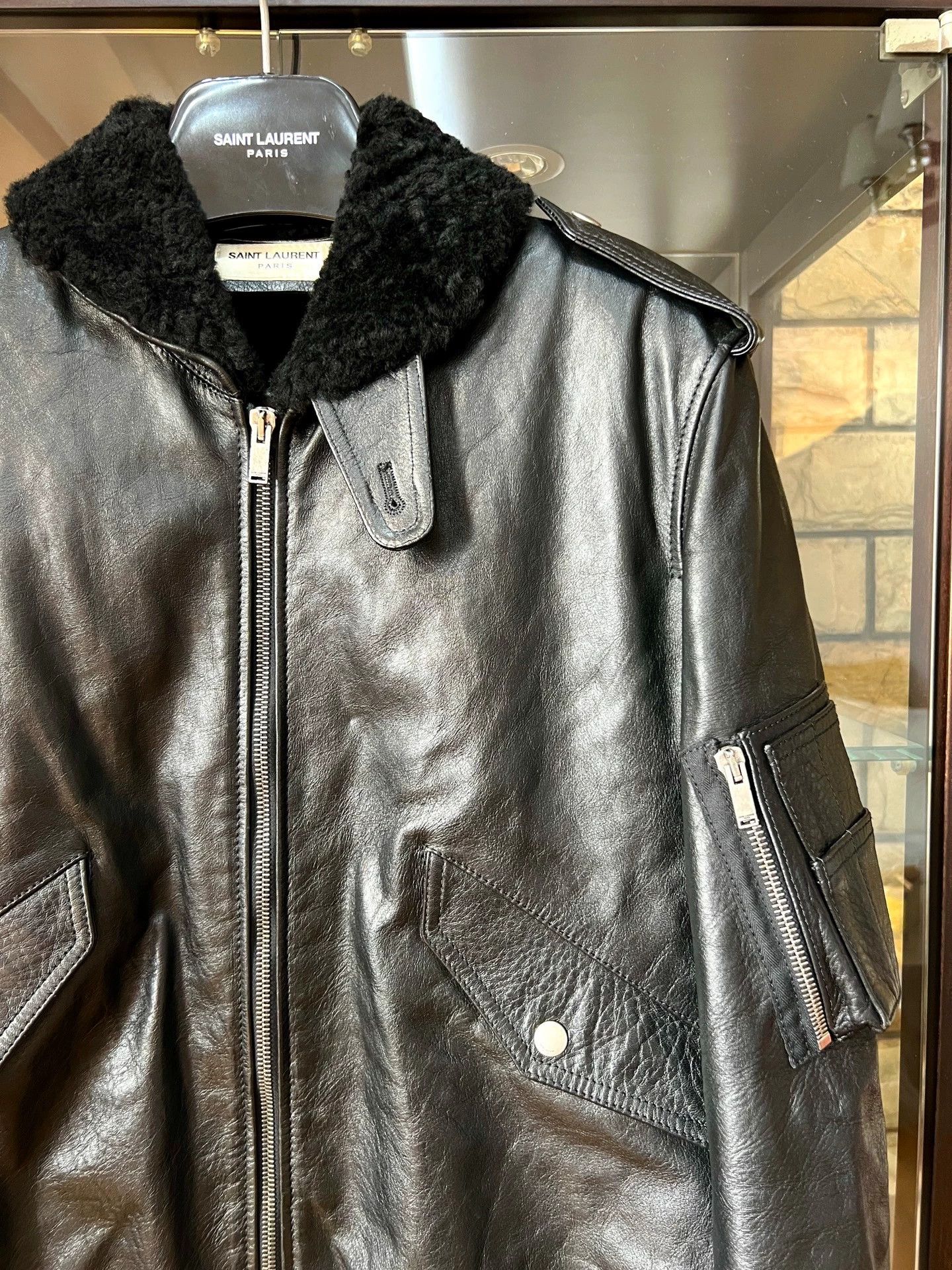 Saint Laurent Paris Saint Laurent Paris Pilot leather jacket Size US M / EU 48-50 / 2 - 2 Thumbnail