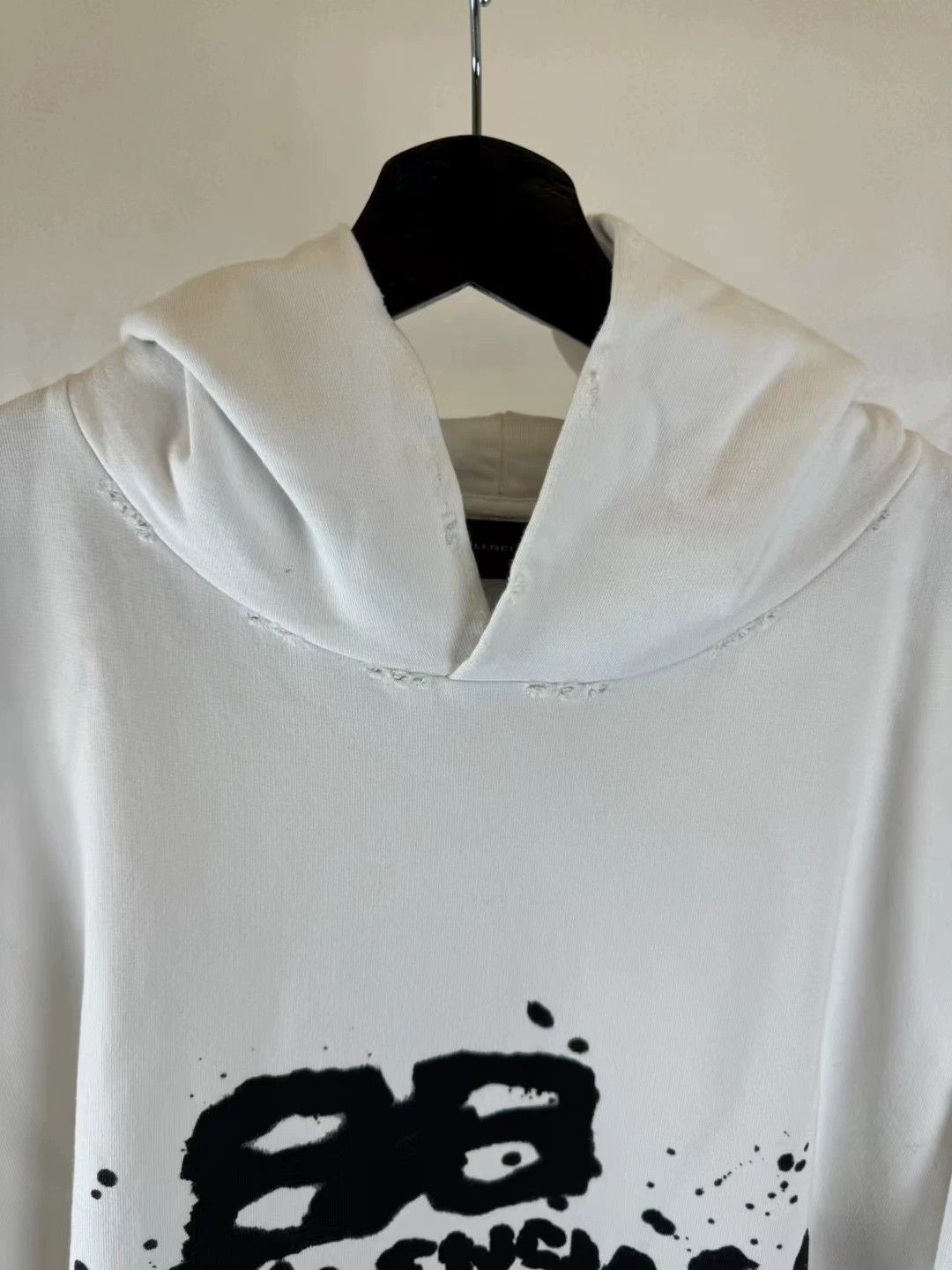 Balenciaga Balenciaga White Graffiti Inkjet Hoodie Size US M / EU 48-50 / 2 - 3 Thumbnail