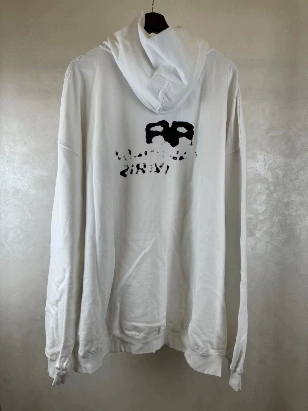 Balenciaga Balenciaga White Graffiti Inkjet Hoodie Size US M / EU 48-50 / 2 - 2 Thumbnail