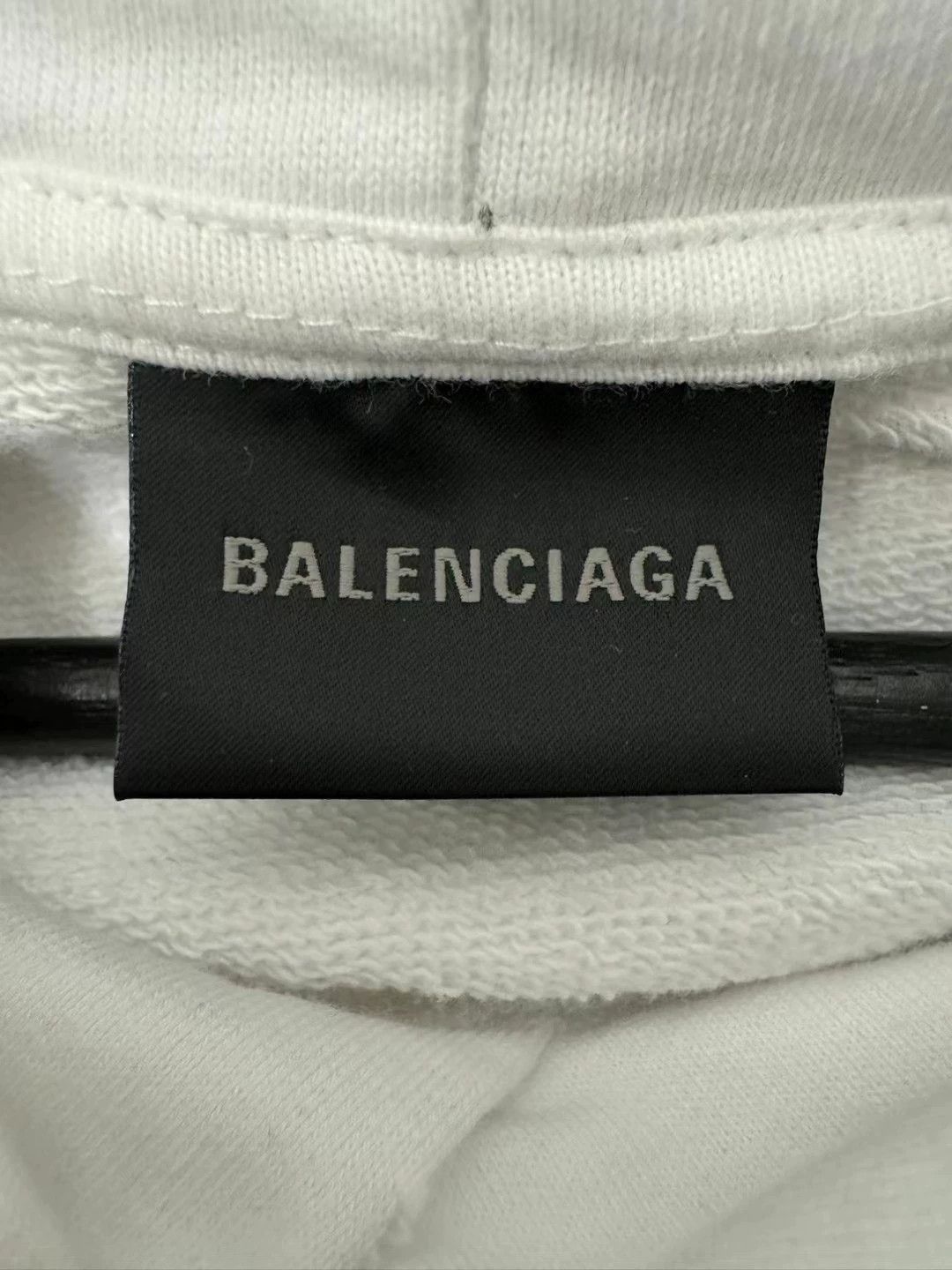 Balenciaga Balenciaga White Graffiti Inkjet Hoodie Size US M / EU 48-50 / 2 - 5 Thumbnail