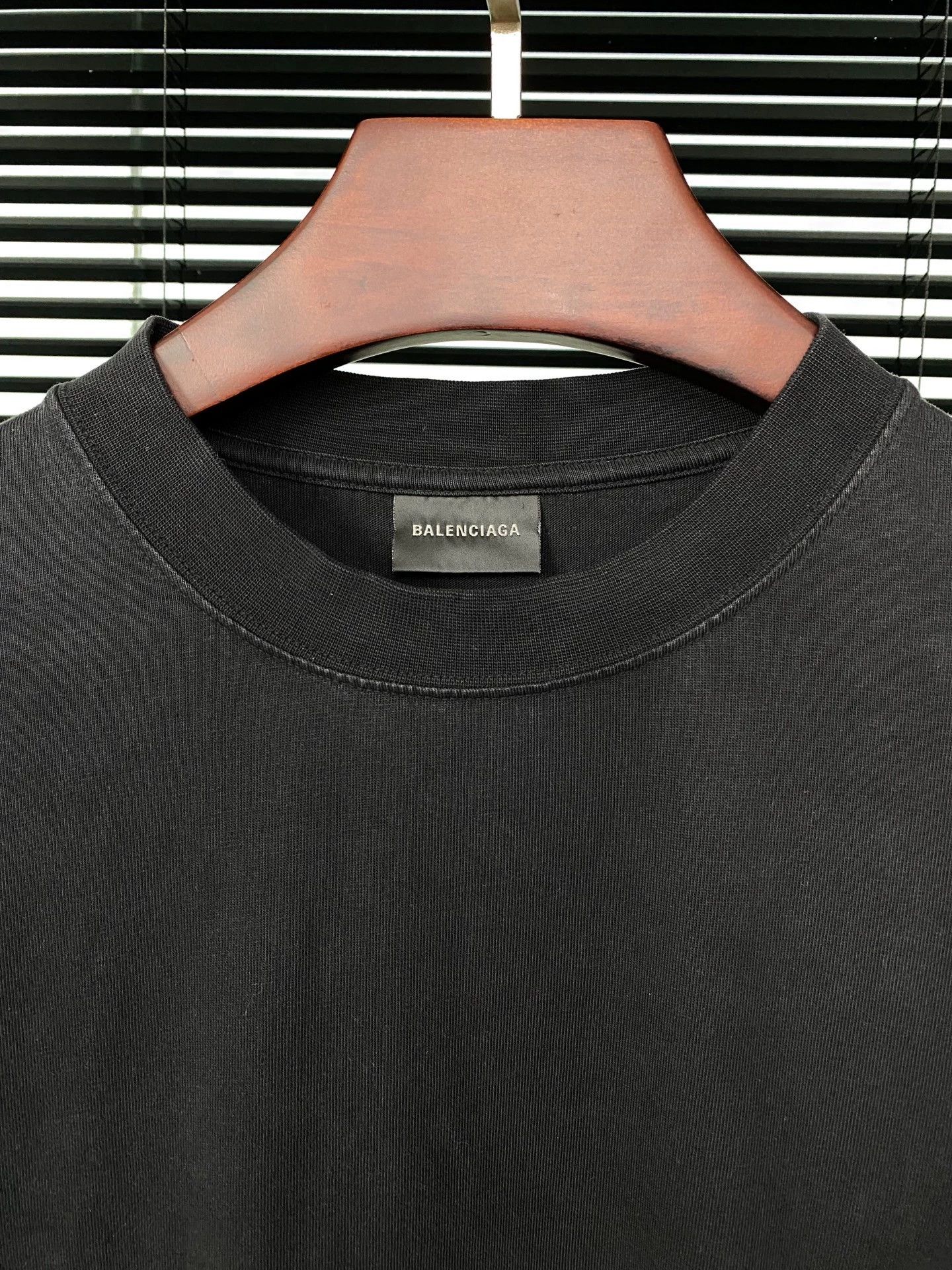 Balenciaga Balenciaga New black distressed back rhinestone letter short sleeved shirt Size US XS / EU 42 / 0 - 3 Thumbnail