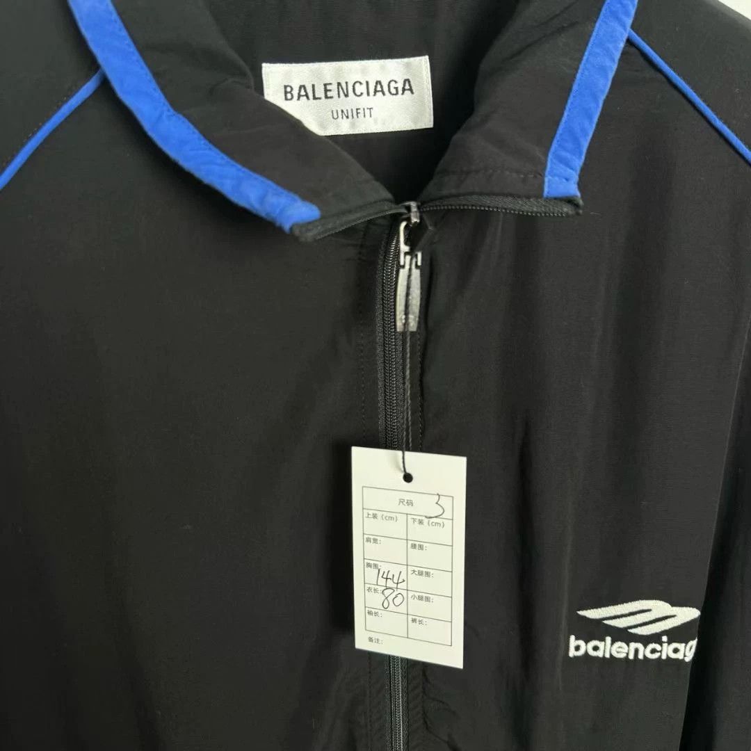 Balenciaga Balenciaga SS22 Black Blue Splicing 3B Jacket Size US L / EU 52-54 / 3 - 2 Thumbnail