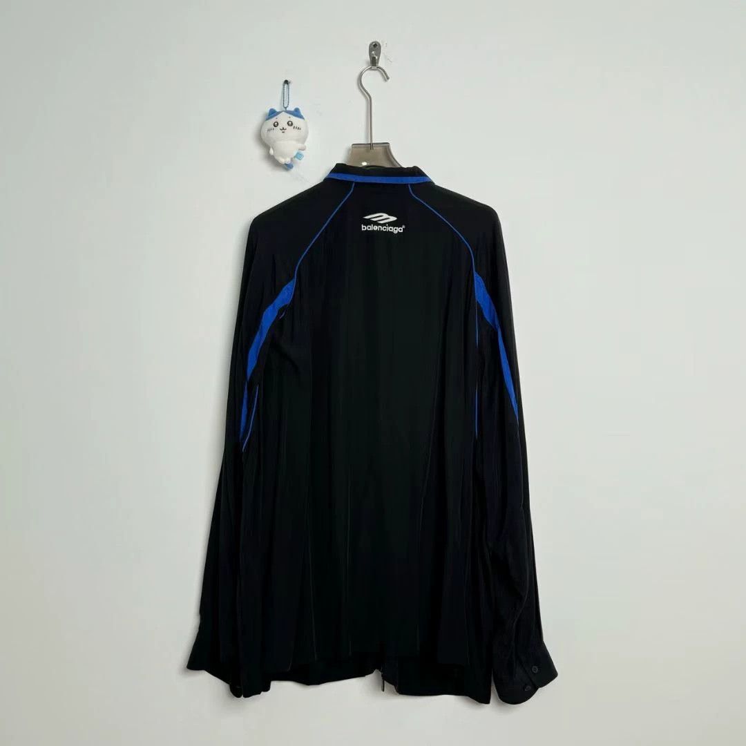 Balenciaga Balenciaga SS22 Black Blue Splicing 3B Jacket Size US L / EU 52-54 / 3 - 3 Thumbnail