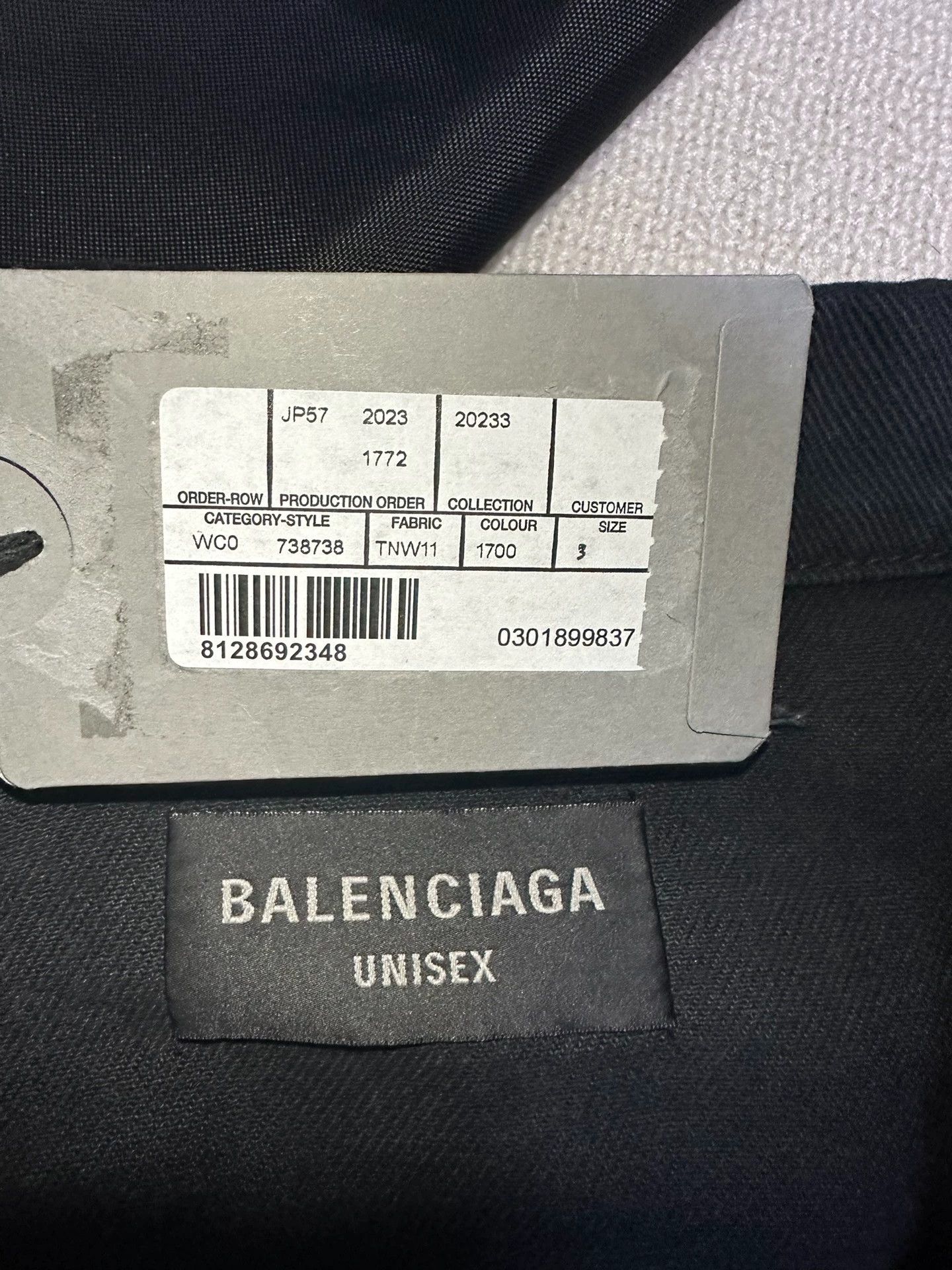 Balenciaga Balenciaga 23ss adhesive tape TAPE TYPE embossed paper logo denim jacket Size US L / EU 52-54 / 3 - 4 Thumbnail