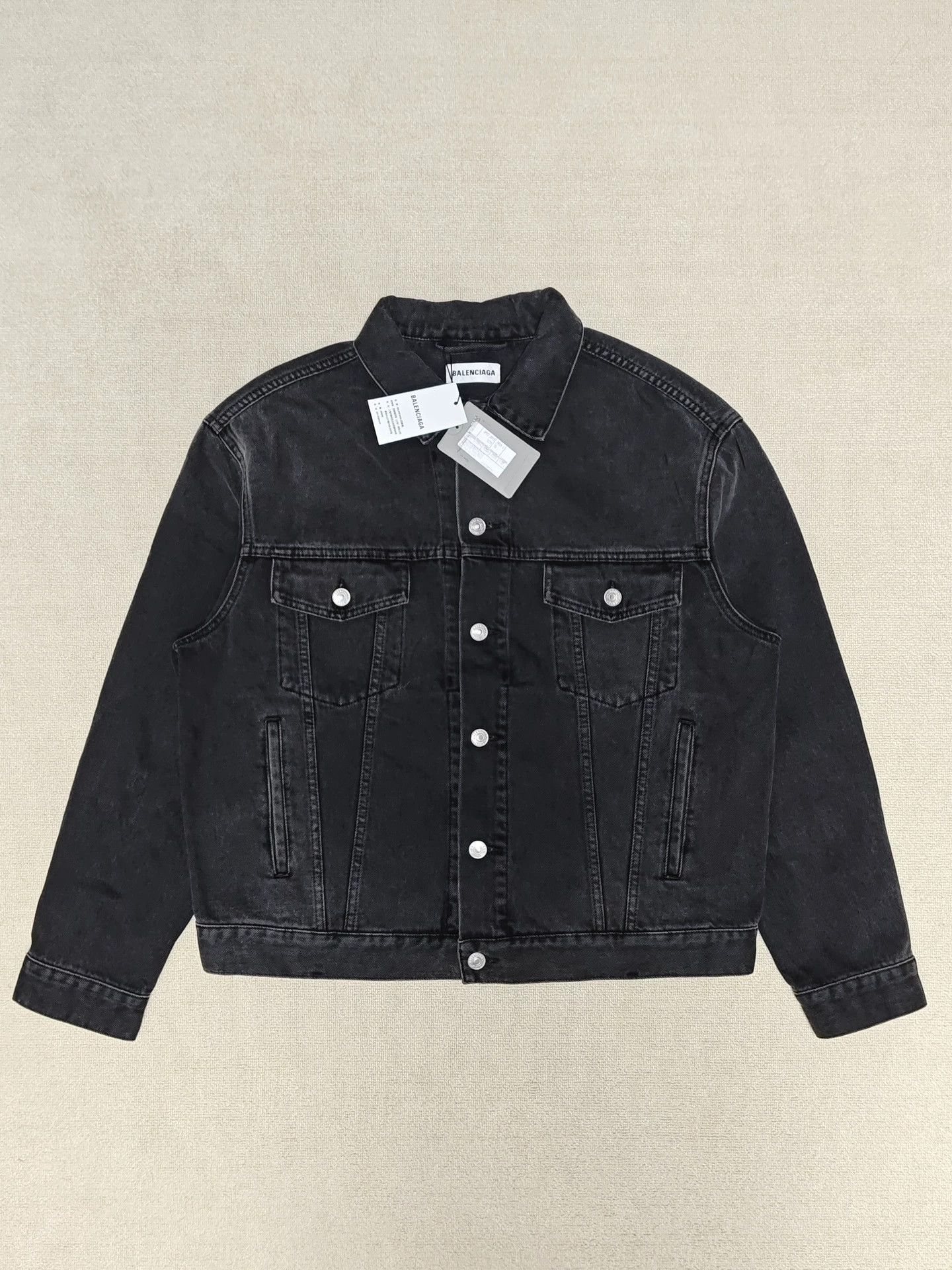 Balenciaga Balenciaga rhinestone logo washed and worn denim jacket Size US XS / EU 42 / 0 - 2 Thumbnail