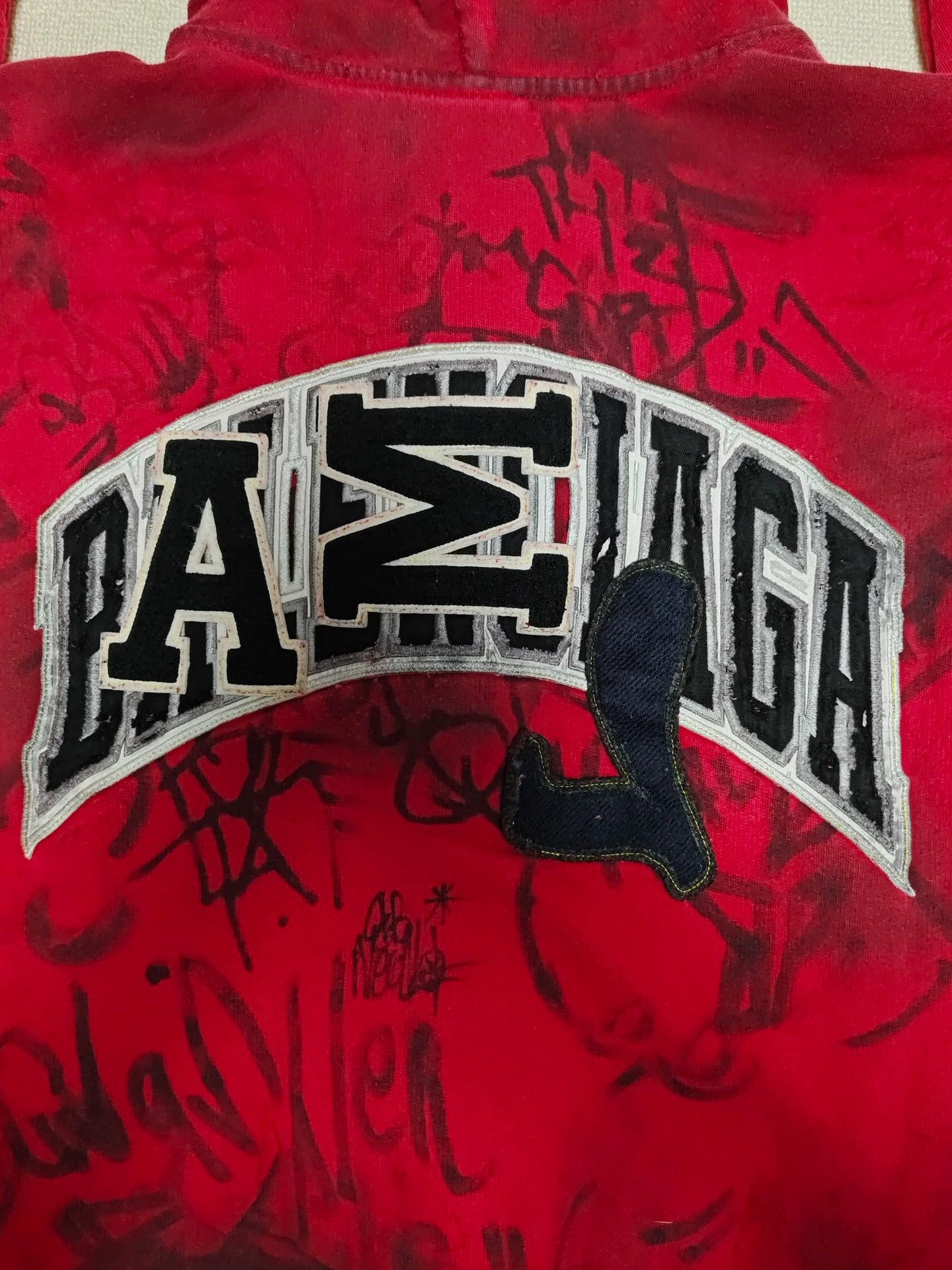 Balenciaga Balenciaga 23ss Red Manchester United Graffiti Dirty Damage Zipper Hoodie Size US XS / EU 42 / 0 - 3 Thumbnail