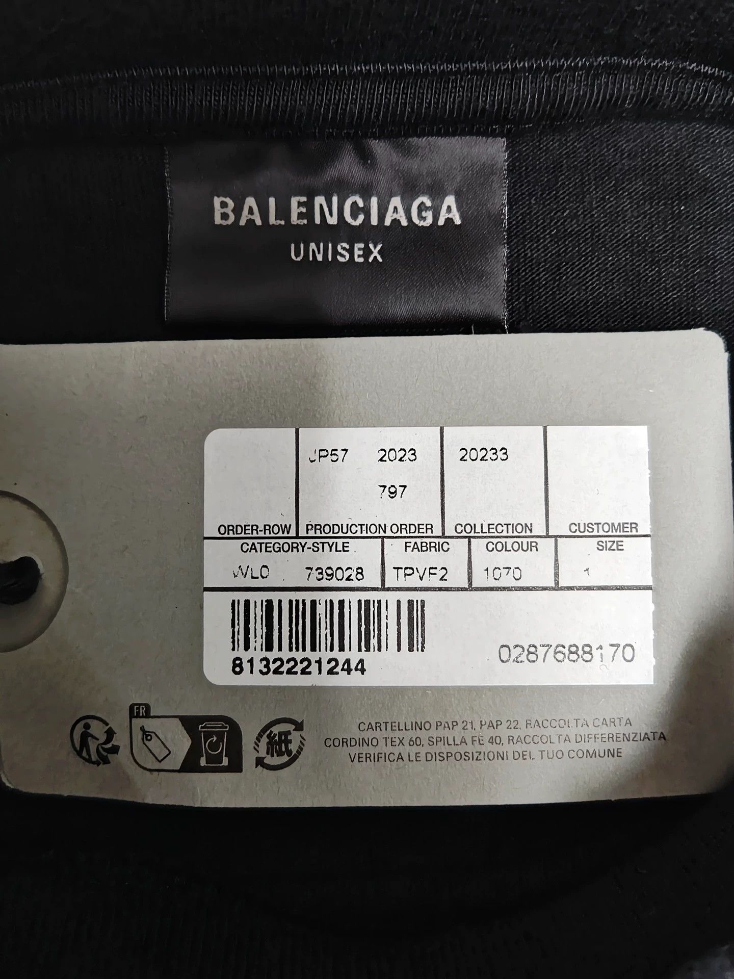 Balenciaga Balenciaga 23ss Phantom Overlapping 3b Logo Vintage Short Sleeve Size US S / EU 44-46 / 1 - 5 Thumbnail