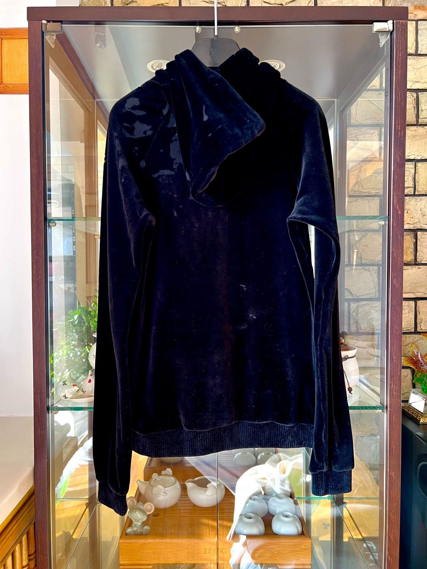 Saint Laurent Paris Saint Laurent Paris Velvet Damaged Hoodie Size US S / EU 44-46 / 1 - 3 Thumbnail
