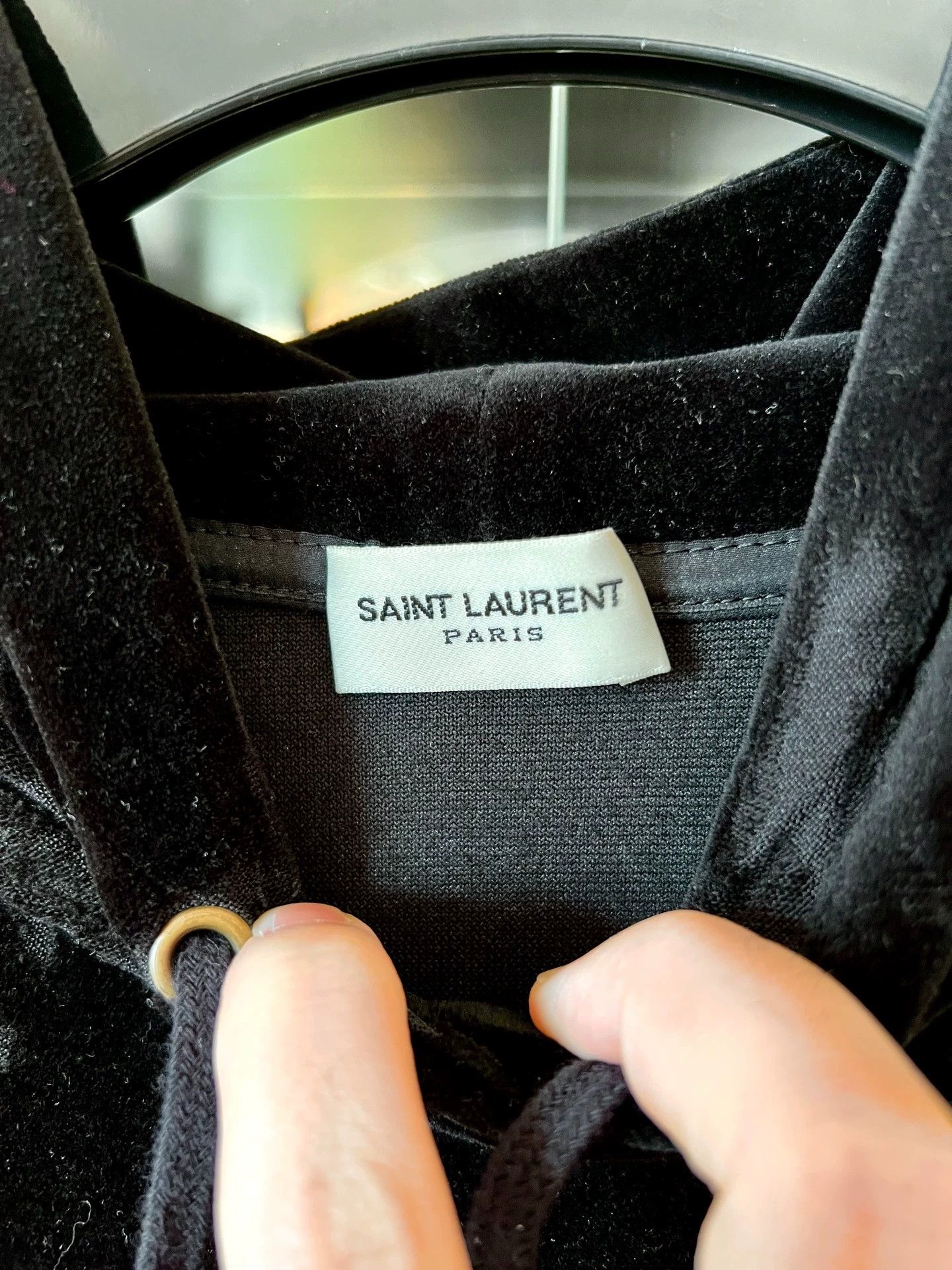 Saint Laurent Paris Saint Laurent Paris Velvet Damaged Hoodie Size US S / EU 44-46 / 1 - 2 Thumbnail