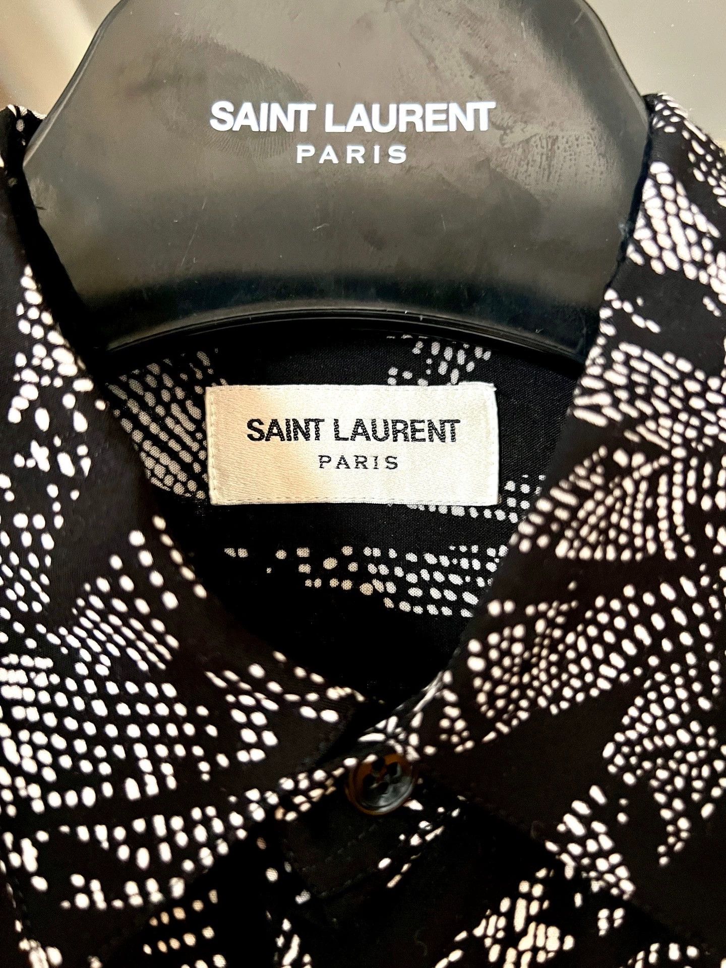 Saint Laurent Paris Saint Laurent Paris Black silver shirt Size US M / EU 48-50 / 2 - 3 Thumbnail
