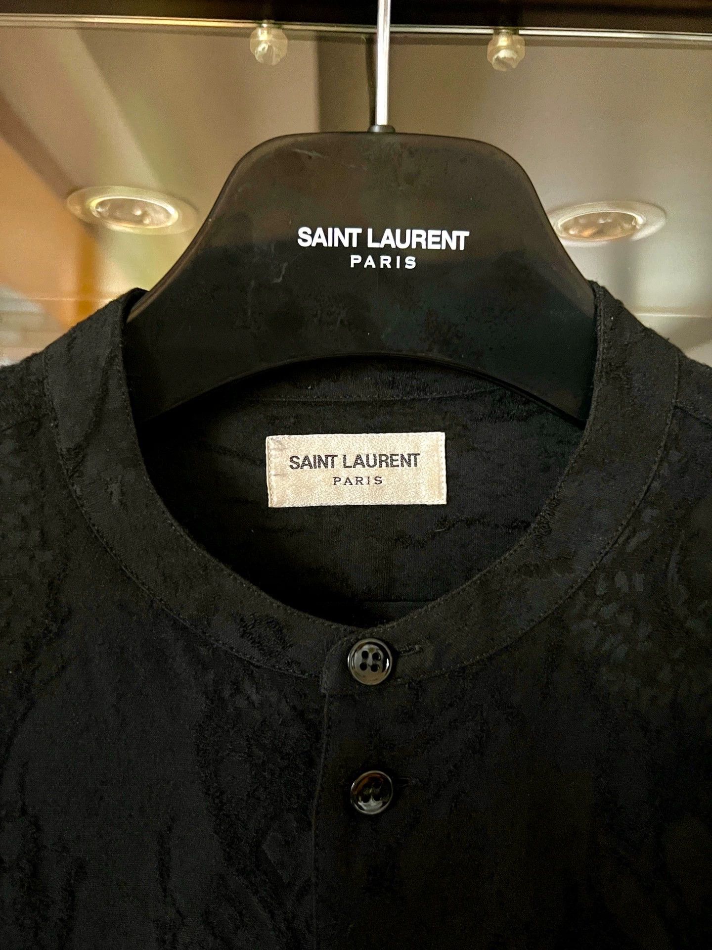 Saint Laurent Paris Saint Laurent Paris Dark patterned shirt Size US S / EU 44-46 / 1 - 3 Thumbnail