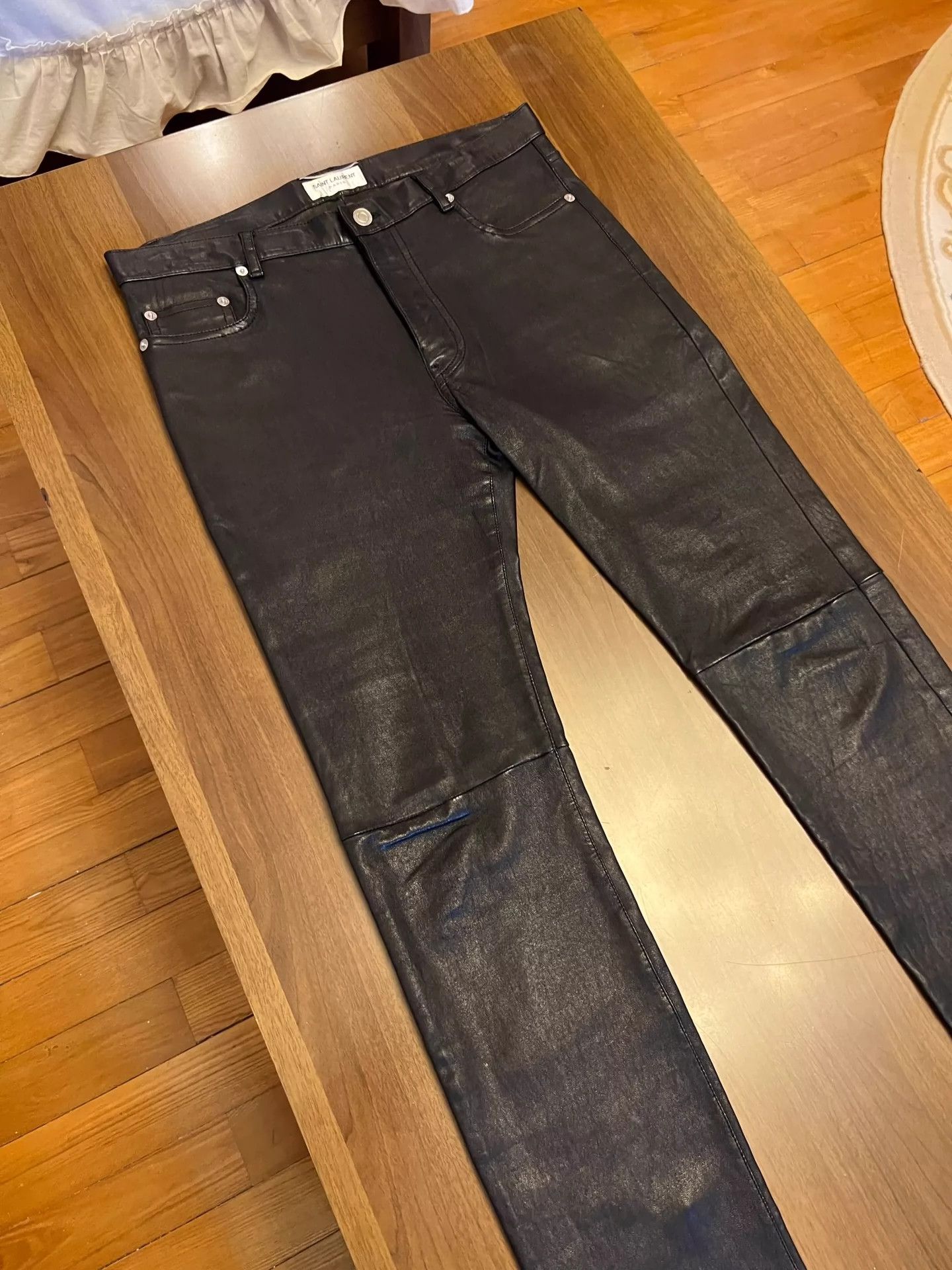 Saint Laurent Paris Saint Laurent Paris Lambskin leather pants Size US 44 / EU 60 - 2 Thumbnail